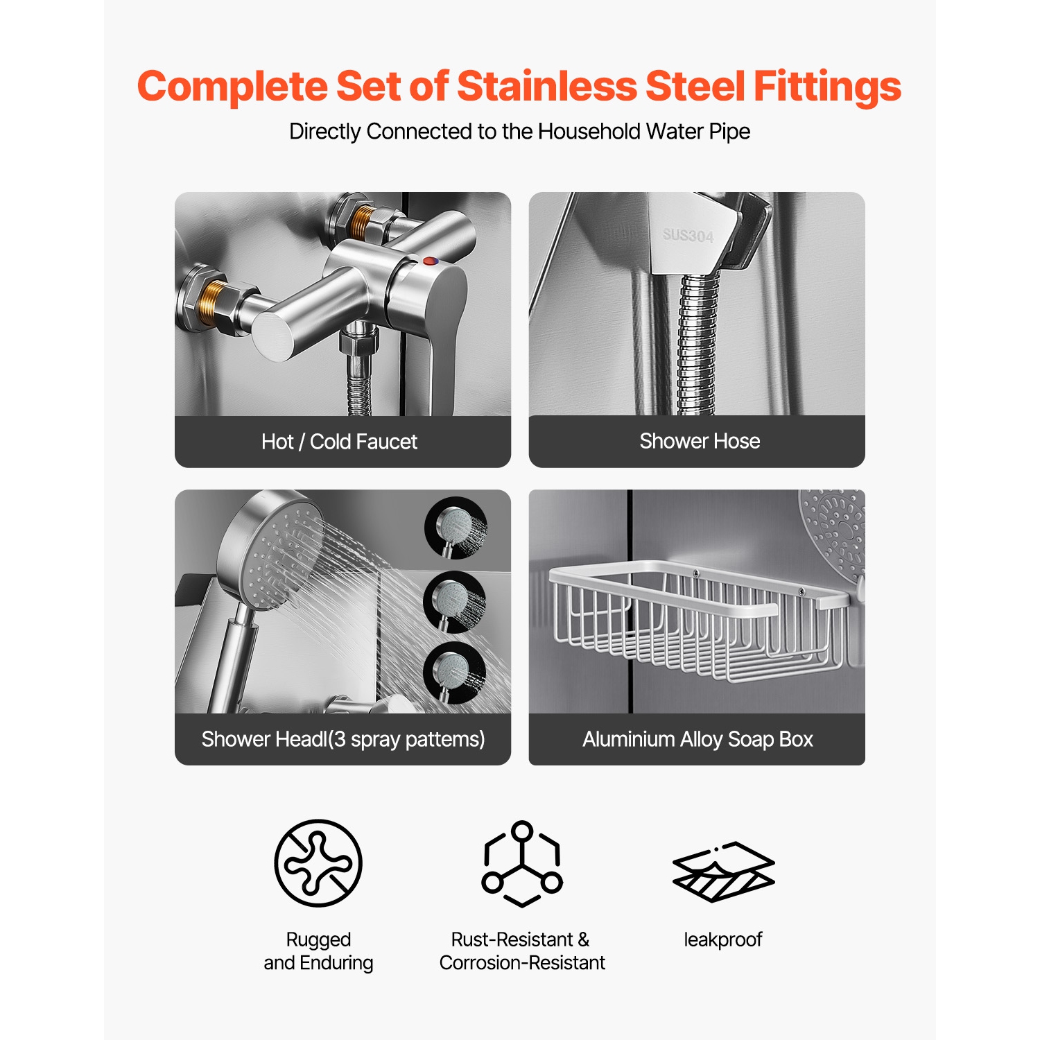 VEVOR 50 inch Pet Grooming Tub w/ Ramp, Stainless Steel Dog Washing Station, PE Water Filter Board, Faucet & Showerhead & Soap Holder Dog Bathtub for