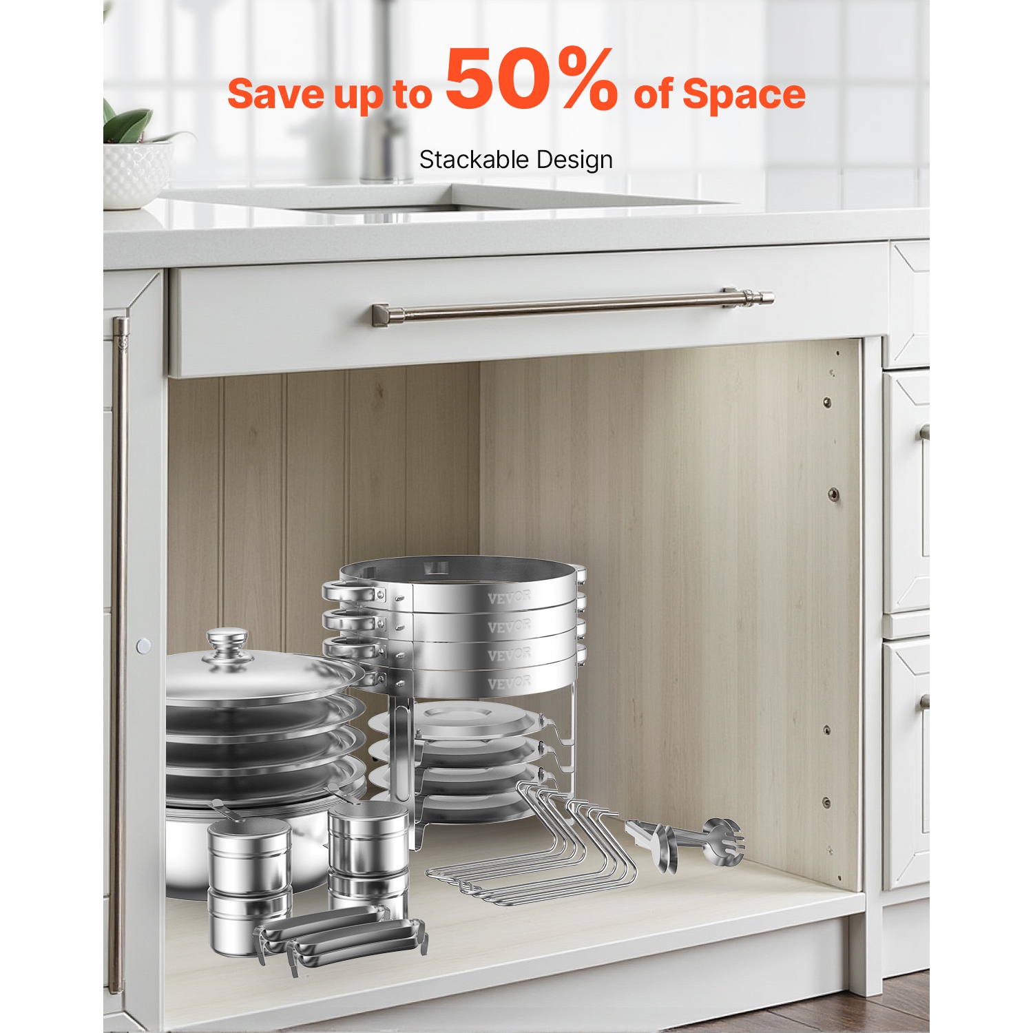 VEVOR 5 Qt Chafing Dish Buffet Set, 2 Pack, Stainless Steel Chafer with 2 Full Size Pan, Round Catering Warmer Server with Glass Lid Water Pan