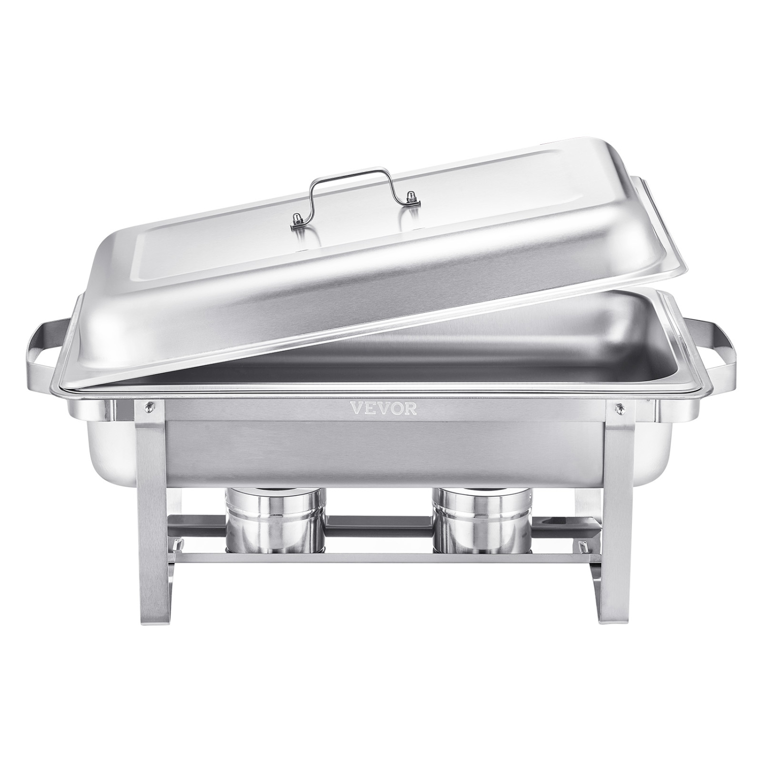 VEVOR 8 Qt Chafing Dish Buffet Set, 4 Pack, Stainless Steel Chafer with 4 Full Size Pans, Rectangle Catering Warmer Server with Lid Water Pan Stand