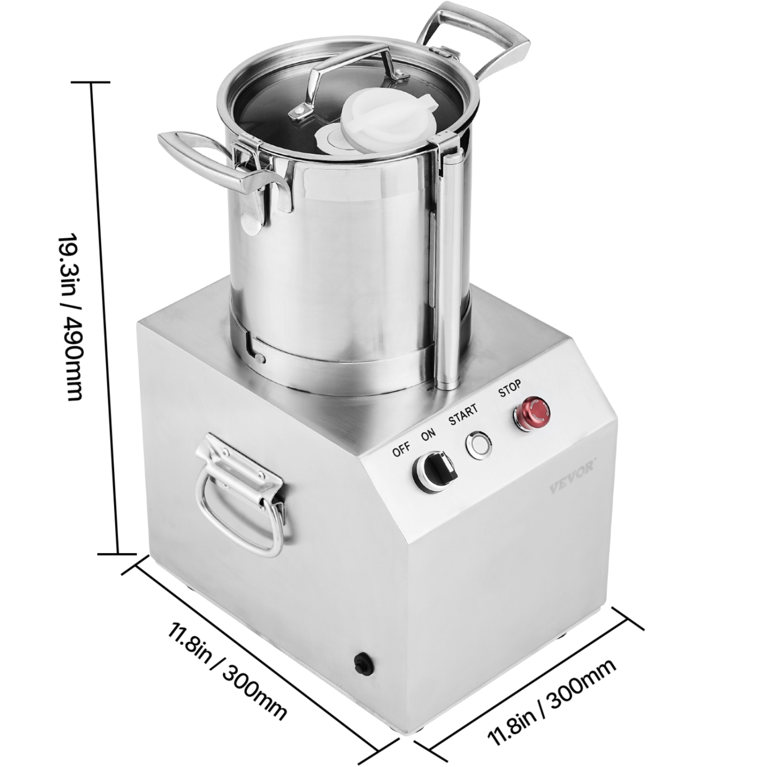 VEVOR Food Processor & Vegetable Chopper, 4.3 Quart Food-Grade Stainless Steel Food Processor Chopper with 2 Extra S-Curve Blades, Ideal for Chopping