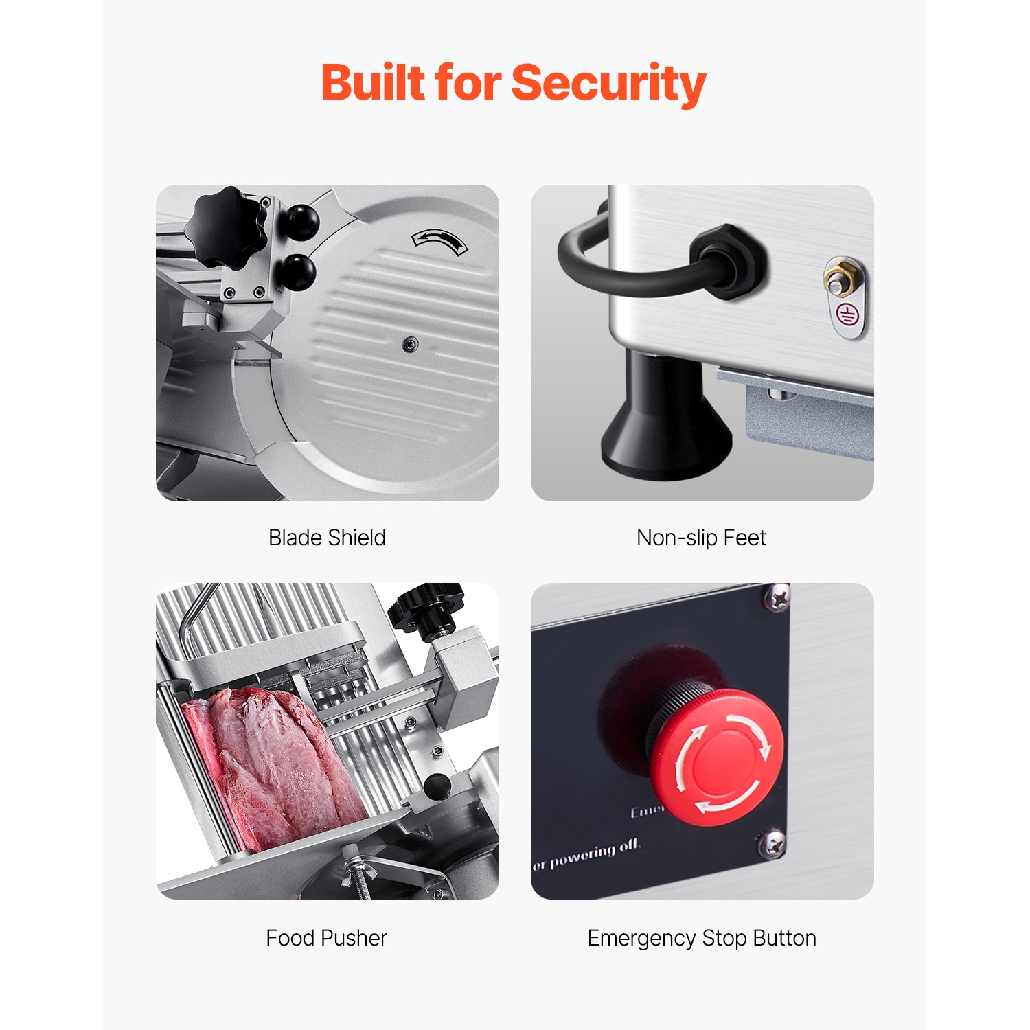 Trancheuse à viande automatique VEVOR, trancheuse à charcuterie 180&nbsp;W + 370&nbsp;W avec lame de qualité supérieure 12&nbsp;po 65Mn, épaisseur