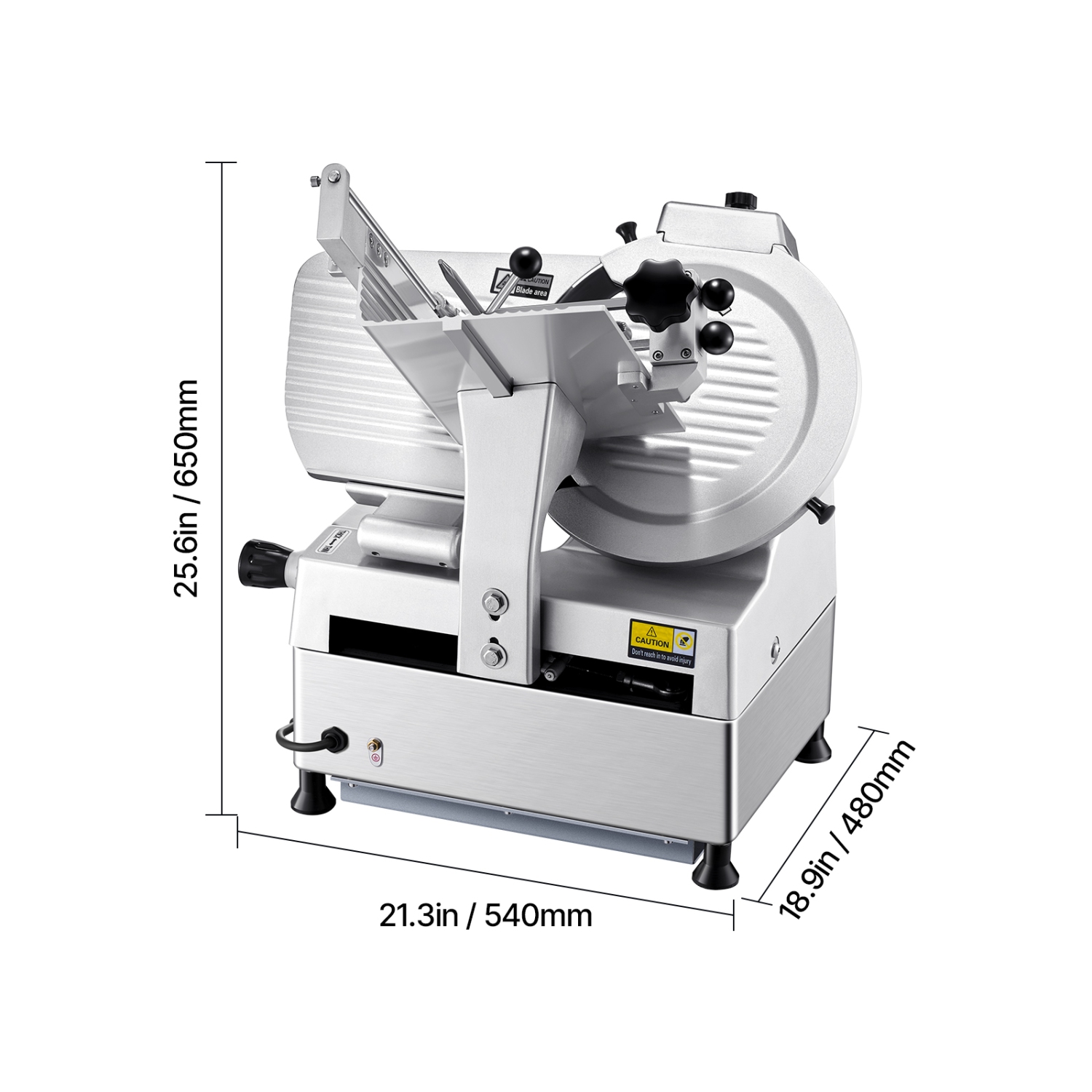Trancheuse à viande automatique VEVOR, trancheuse à charcuterie 180&nbsp;W + 370&nbsp;W avec lame de qualité supérieure 12&nbsp;po 65Mn, épaisseur