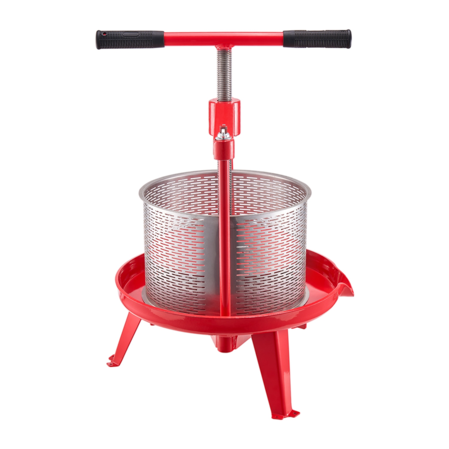 VEVOR 2.38 Gal/9L Fruit Wine Press, Stainless Steel Basket with Cross-beam and Triangular Structure, Manual Juice Maker, Cider Apple Grape Tincture