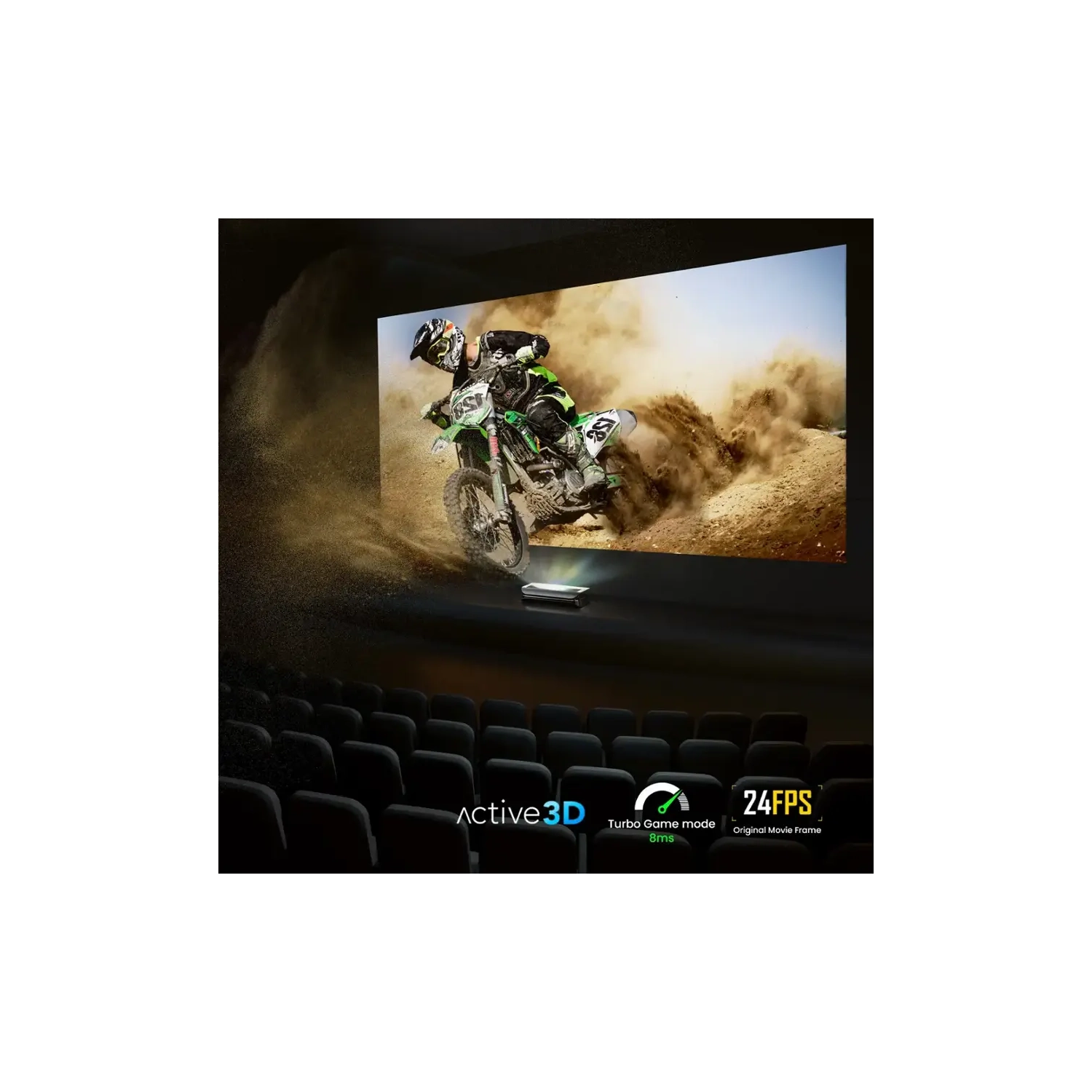 AWOL Vision - LTV-3000 Pro 4K Smart UHD 3D Triple Laser Ultra Short Throw Projector with HDR10+, Dolby Vision & Atmos - Black