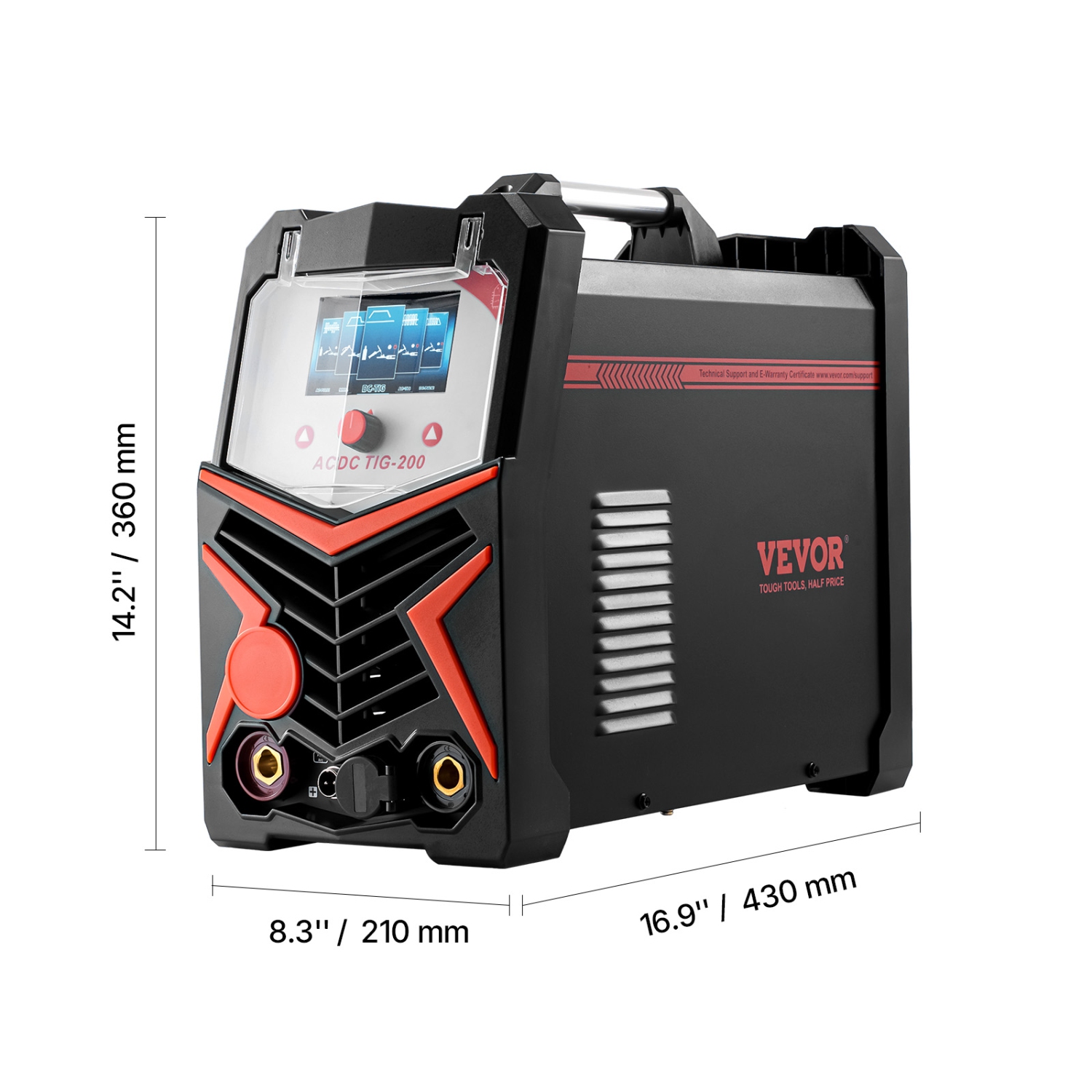 VEVOR TIG Welder, 200A 6-In-1 Aluminum Welding Machine - AC TIG/DC TIG/AC Pulse TIG/DC Pulse TIG/Spot TIG/MMA(Stick), 110&220V Dual Voltage with