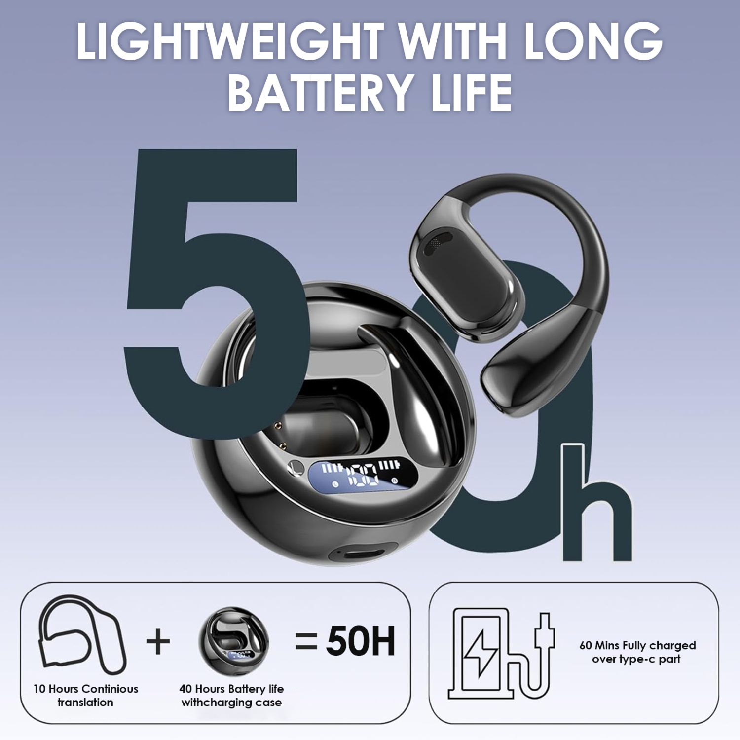 YISUN OWS Écouteurs Traducteurs De Langue AI 5 En 1 En Temps Réel Prend En Charge 163 Langues Et Accents, Appareil De Traduction Compatible IOS Et Android, Idéal Pour Les Voyages Et