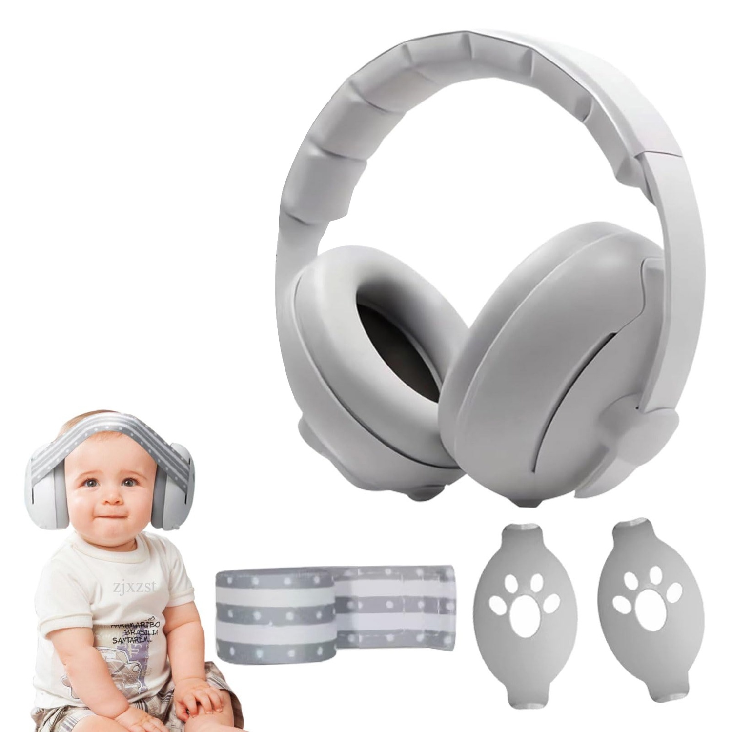 Écouteurs pour bébé antibruit, écouteurs bouton antibruit pour bébé, protecteurs auditifs 2-en-1 pour bébés et tout-petits de 0-48 mois, casques à