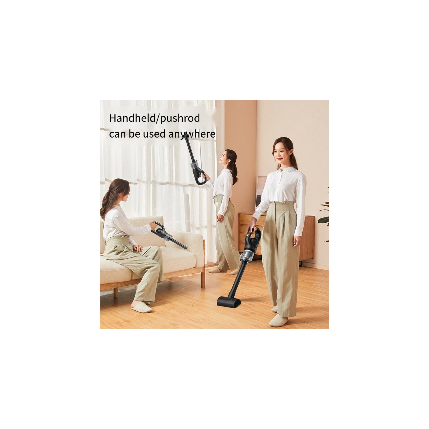 Wireless charging vacuum cleaner, portable handheld household car-mounted strong suction high-power vacuum cleaner