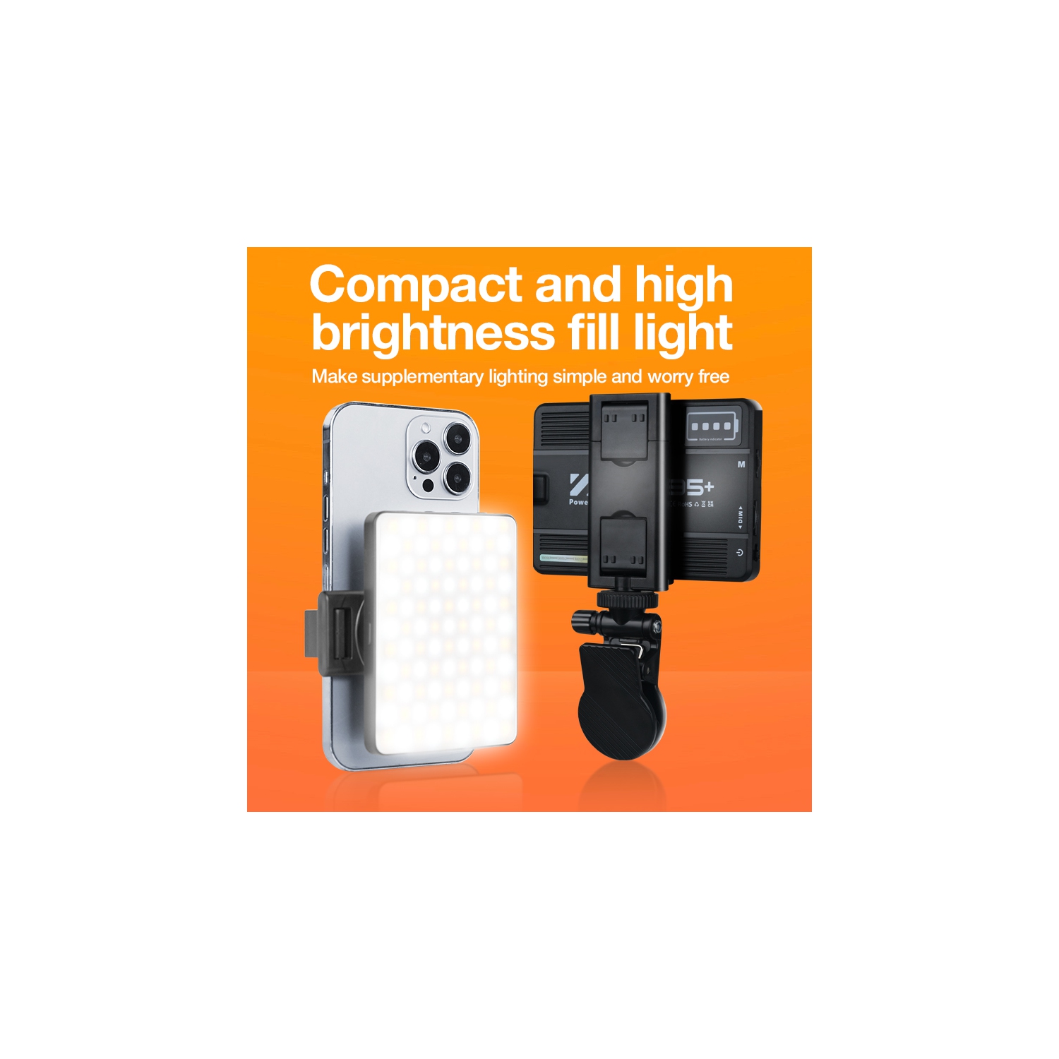 Lampe d'appoint pour égoportraits de téléphone mobile, mini caméra portative photo vidéo beauté vidéo DEL lampe de poche pour photo vidéo