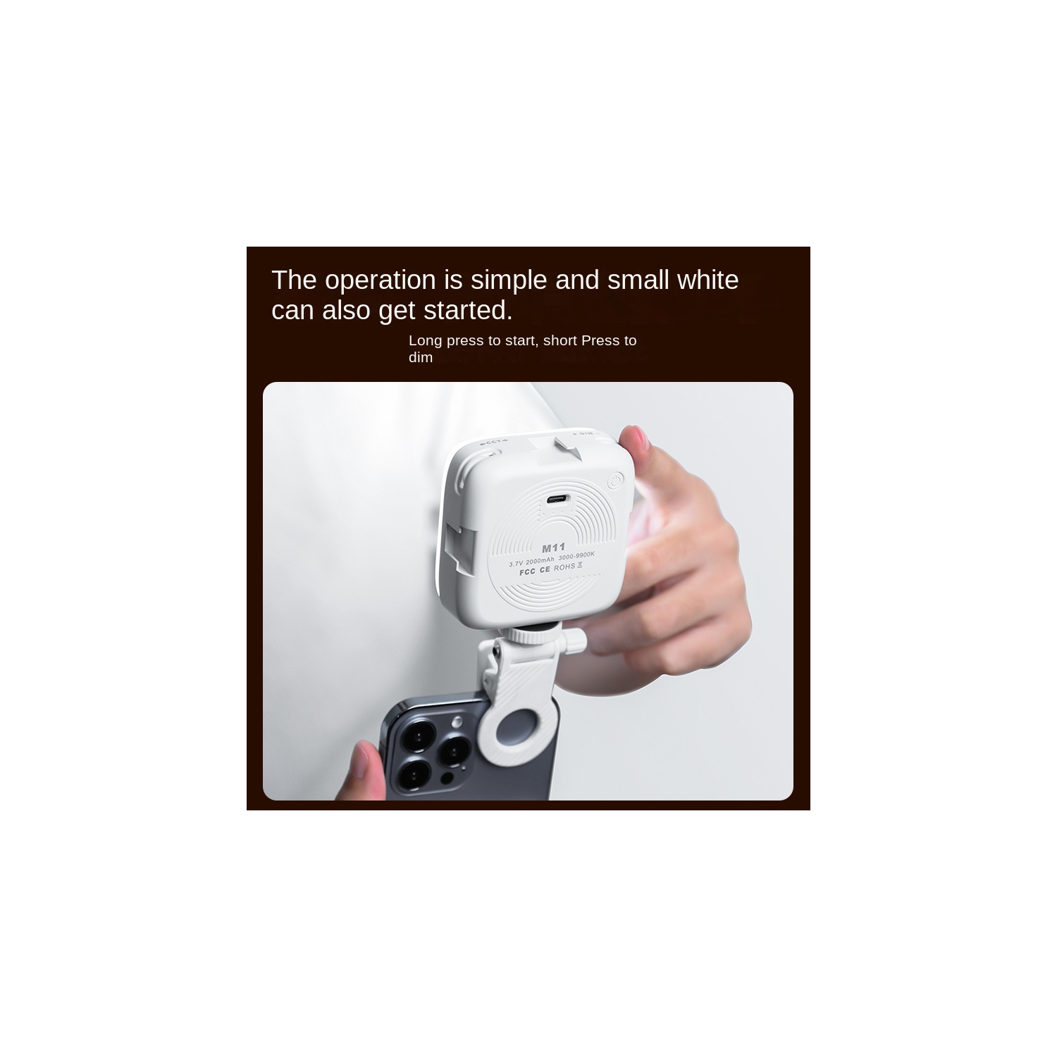 Lampe d'appoint pour égoportraits de téléphone mobile, mini appareil photo reflex portatif beauté photo et vidéo LED lampe d'appoint