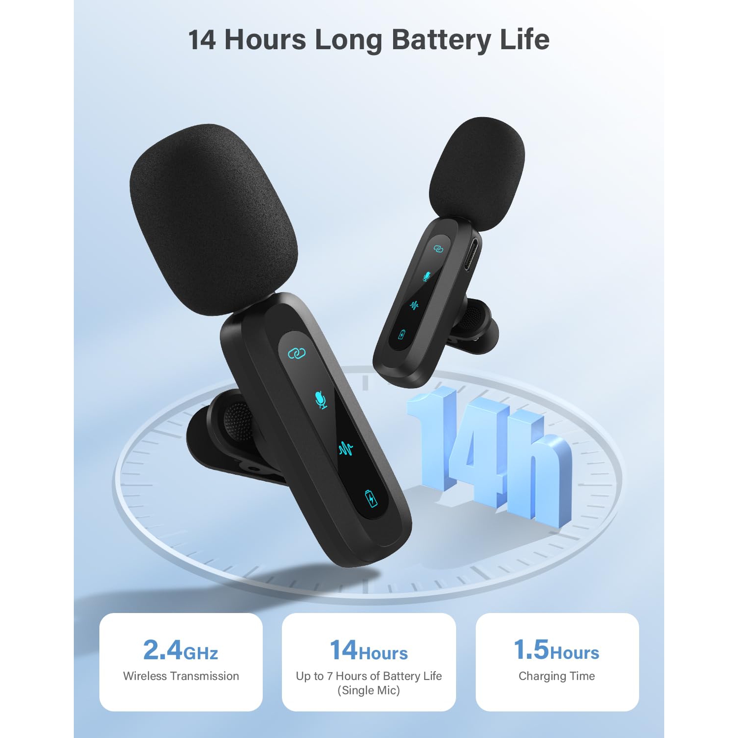 Micro-cravate sans fil pour iPhone, iPad, téléphone Android, idéal pour le vidéoblogage, l'enregistrement vidéo, TikTok, YouTube