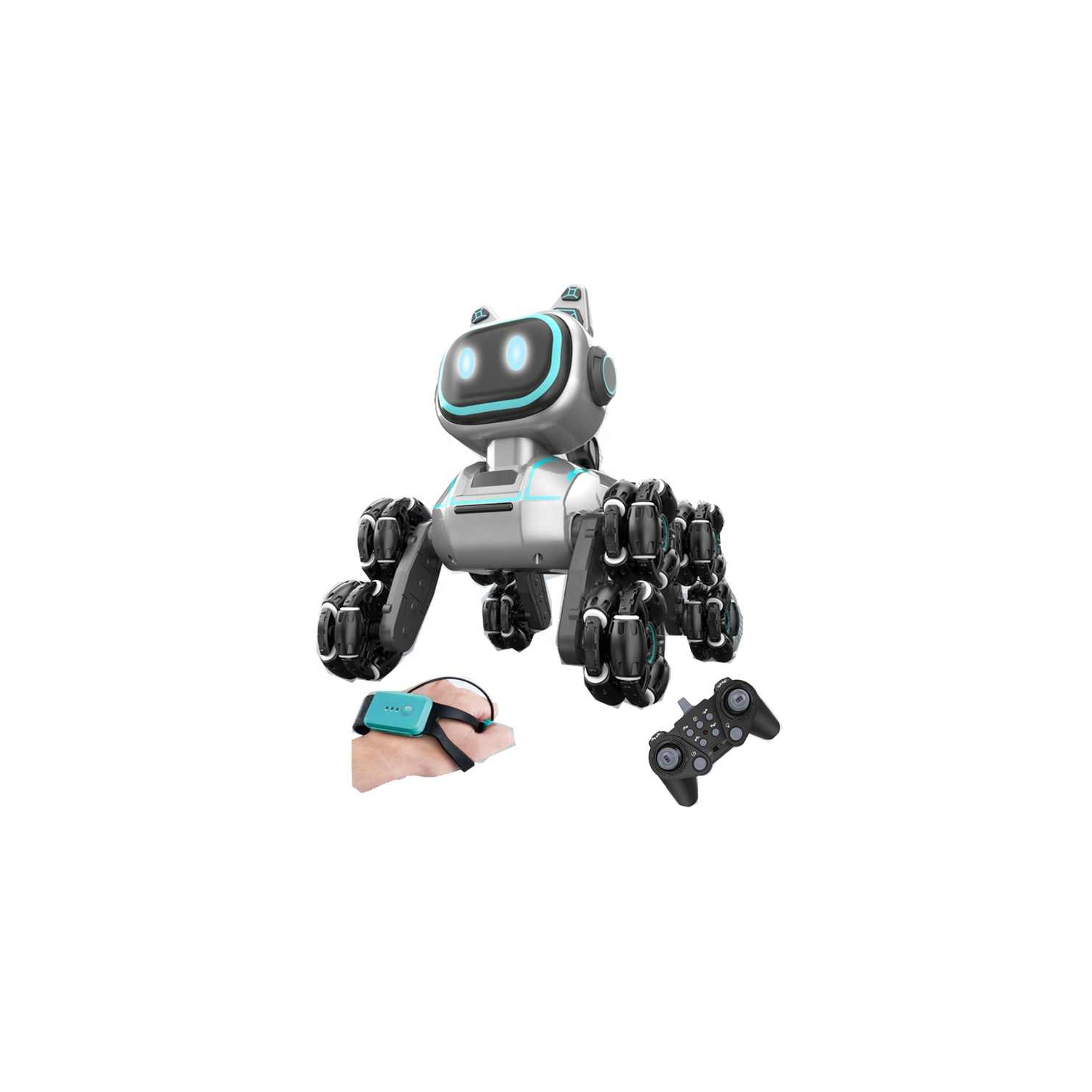 Deformable intelligent eight-wheel stunt mechanical cat and dog climbing children unlock N ways to play mechanical dog handle remote control +