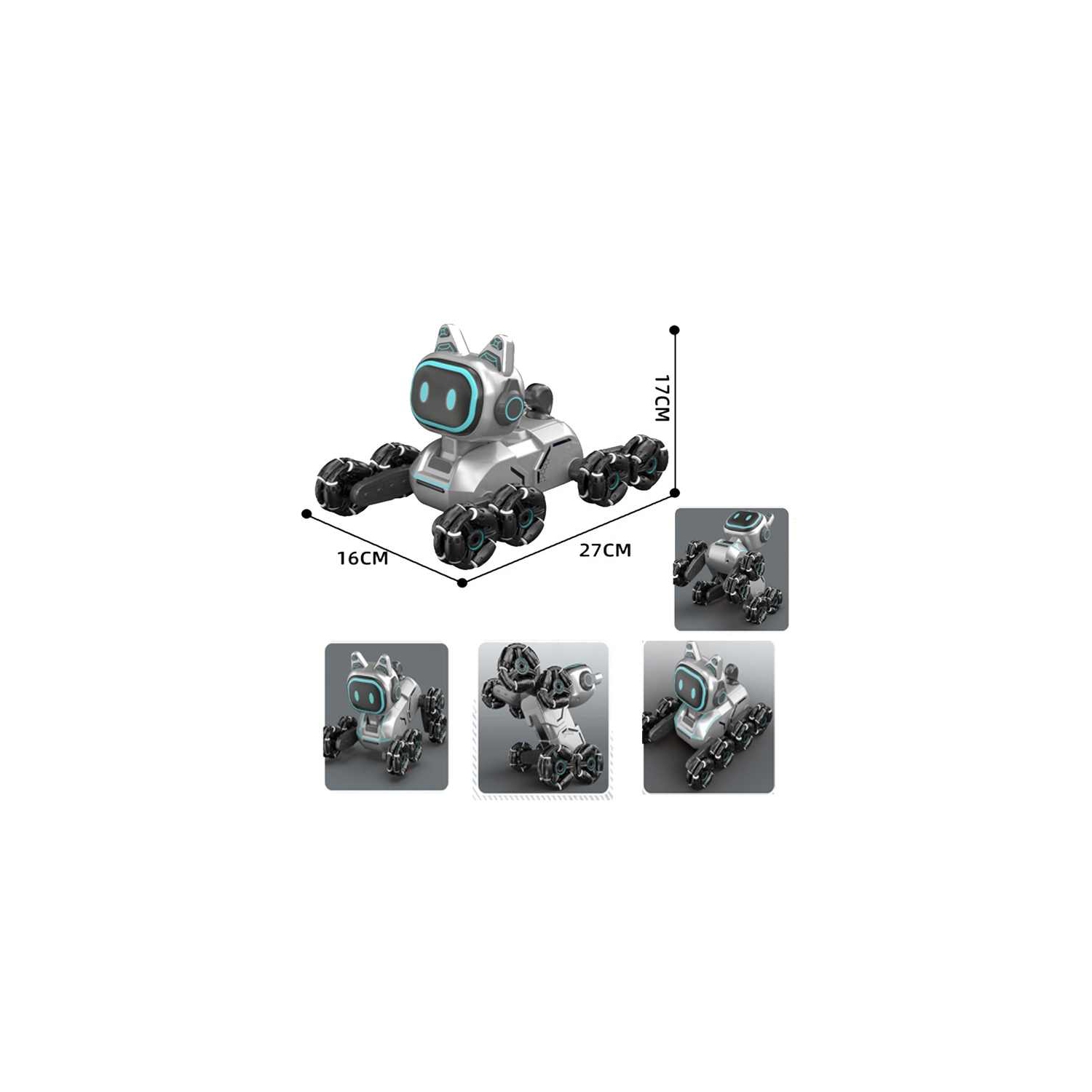 Deformable intelligent eight-wheel stunt mechanical cat and dog climbing children unlock N ways to play mechanical dog handle remote control +