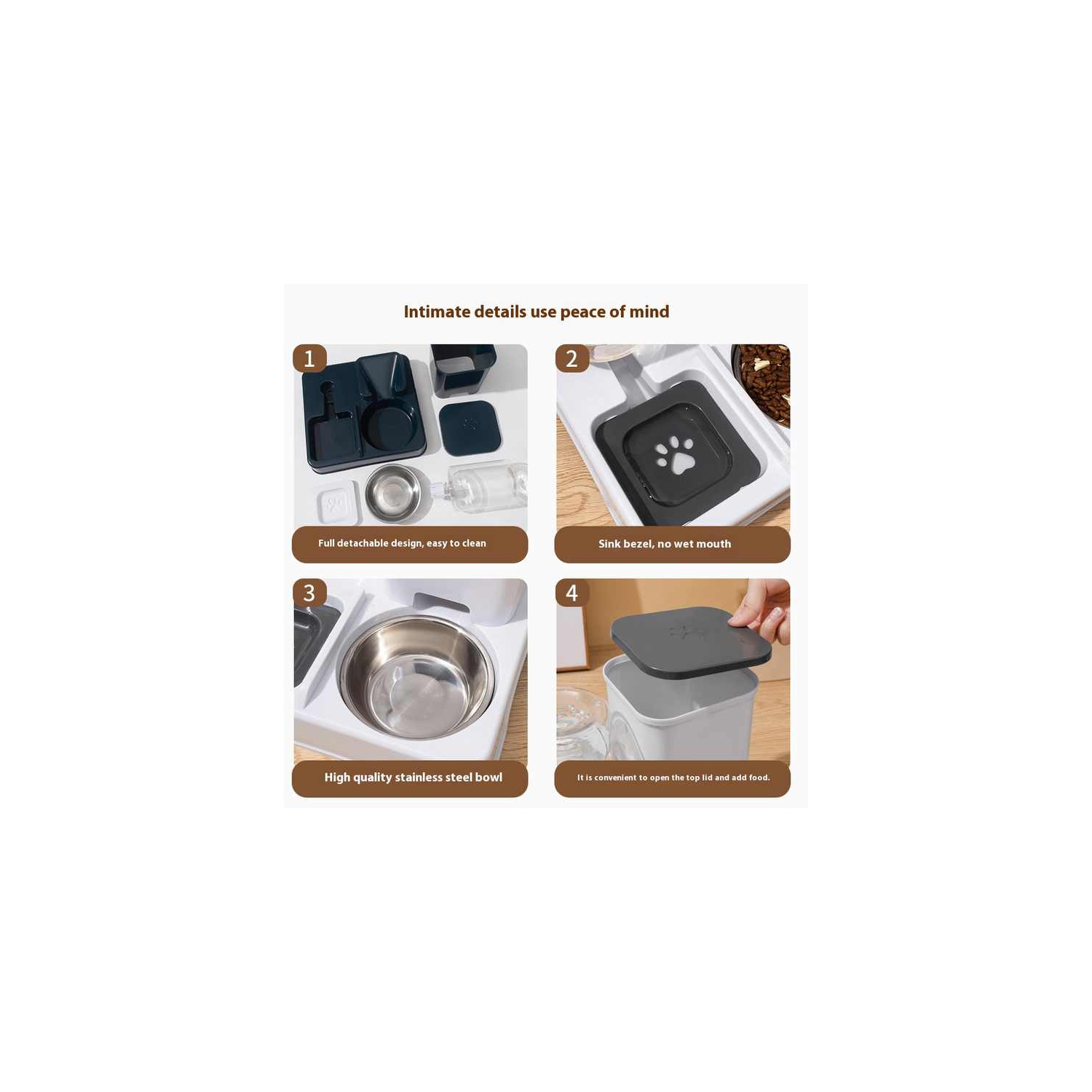 Distributeur d'eau automatique Cat deux dans un bol de nourriture pour chat à double usage, grande capacité ​​bol d'eau potable bol d'eau pour chat