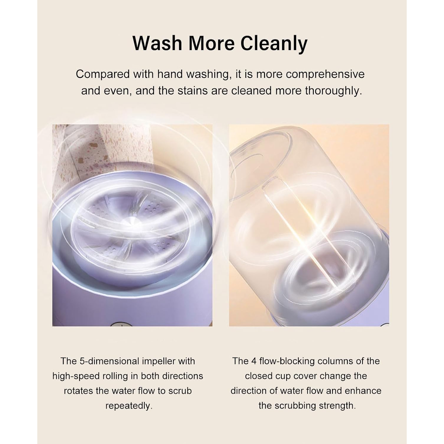 Portable mini washing machine | Small and deep cleaning underwear, baby clothes | Lightweight product | Quiet and energy-saving portable wireless