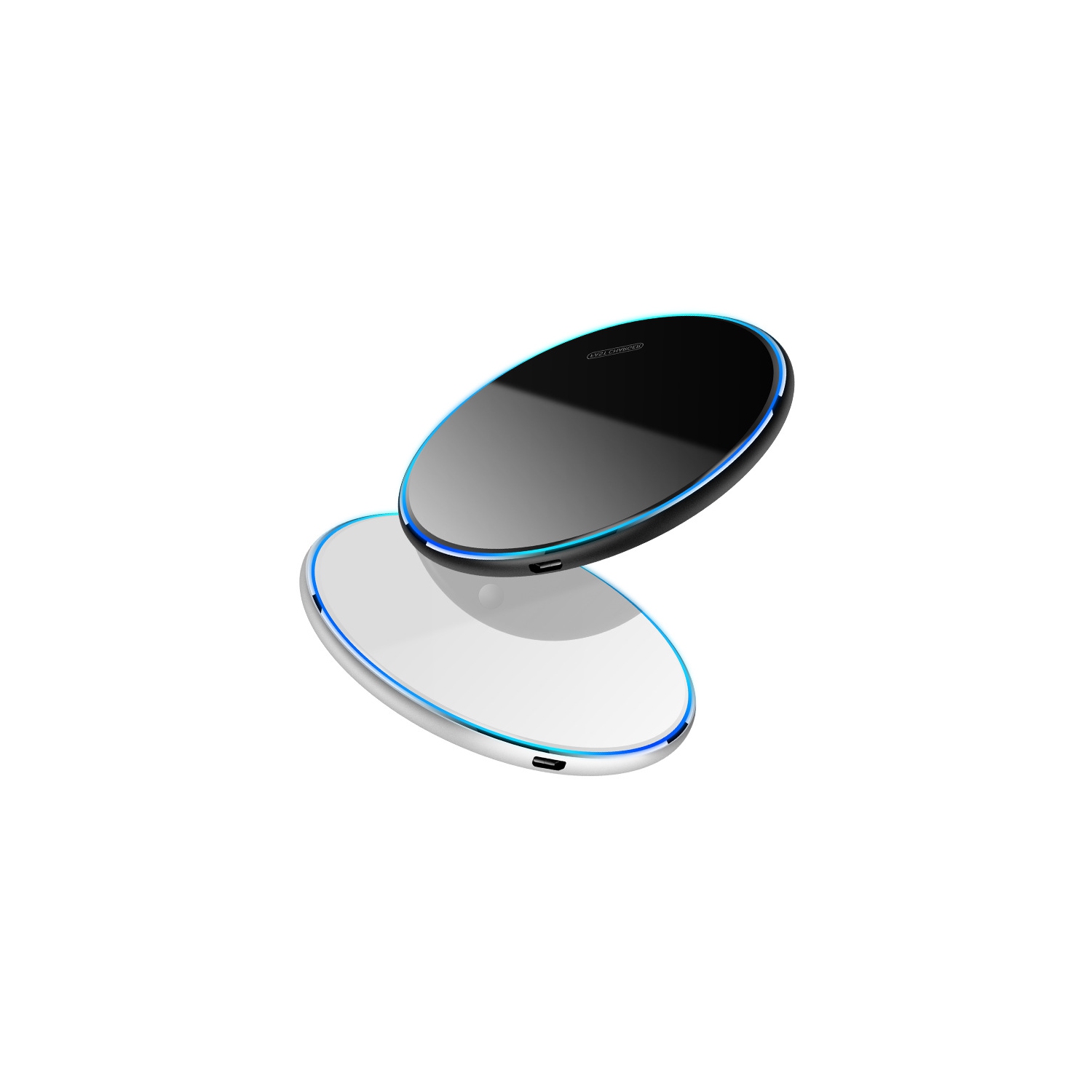 15W mirror mobile phone wireless charger, round shape suitable for Huawei, Apple, Xiaomi, Samsung wireless charging fast charging (X8 acrylic-white)