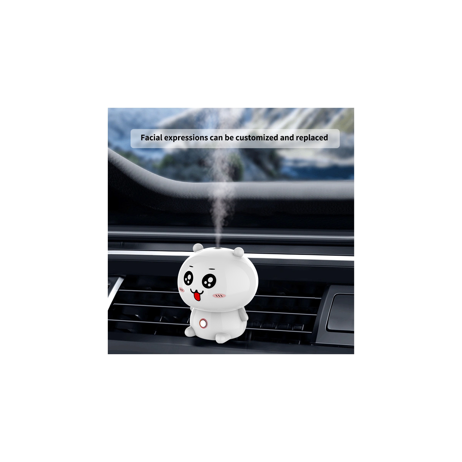 Bear back clip car aromatherapy machine, pure essential oil air outlet back clip aromatherapy machine, silent aromatherapy pendant, car air