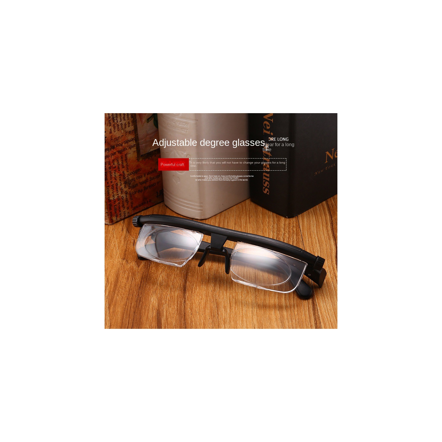 Adjustable focus reading glasses, suitable for reading newspapers)