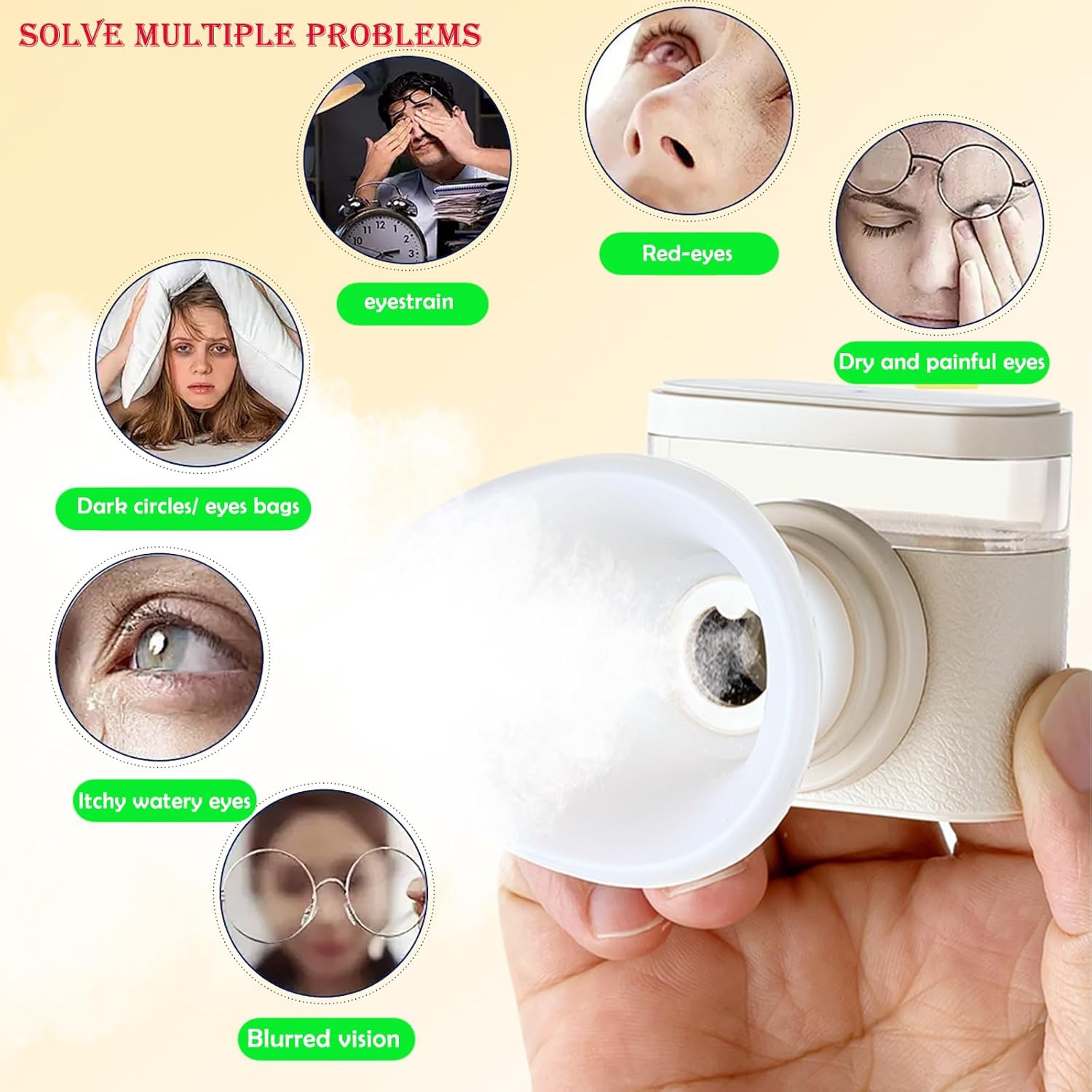 Relief Dry Eyes Sprayer,Eye Heated Nano Mist Sprayer,Portable Warm Compress Eyes Mister for Eyelid,Eye Skin SPA Eye Steam Mini Eye Drops Tool