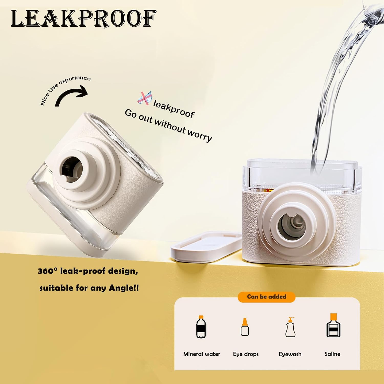 Relief Dry Eyes Sprayer,Eye Heated Nano Mist Sprayer,Portable Warm Compress Eyes Mister for Eyelid,Eye Skin SPA Eye Steam Mini Eye Drops Tool