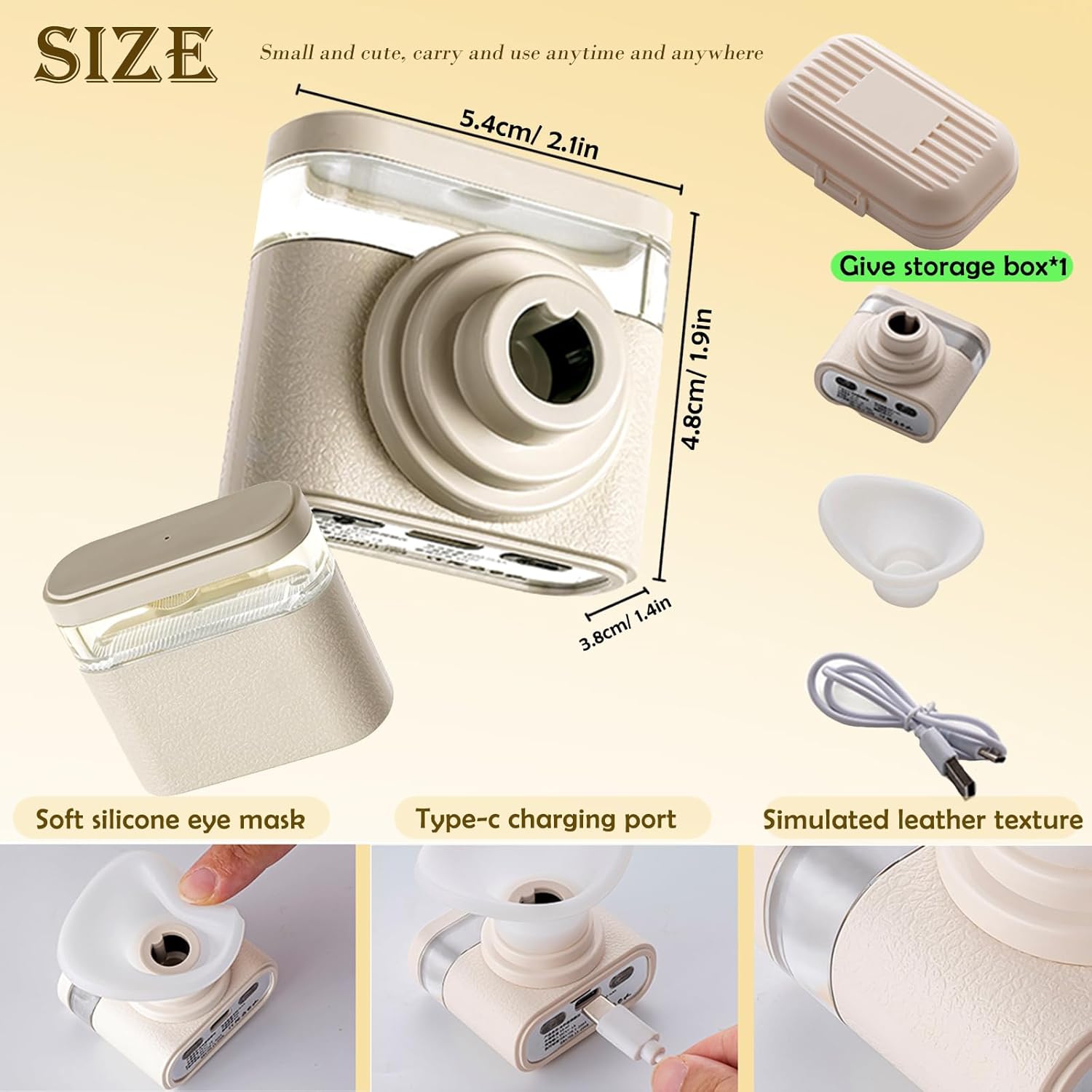 Relief Dry Eyes Sprayer,Eye Heated Nano Mist Sprayer,Portable Warm Compress Eyes Mister for Eyelid,Eye Skin SPA Eye Steam Mini Eye Drops Tool