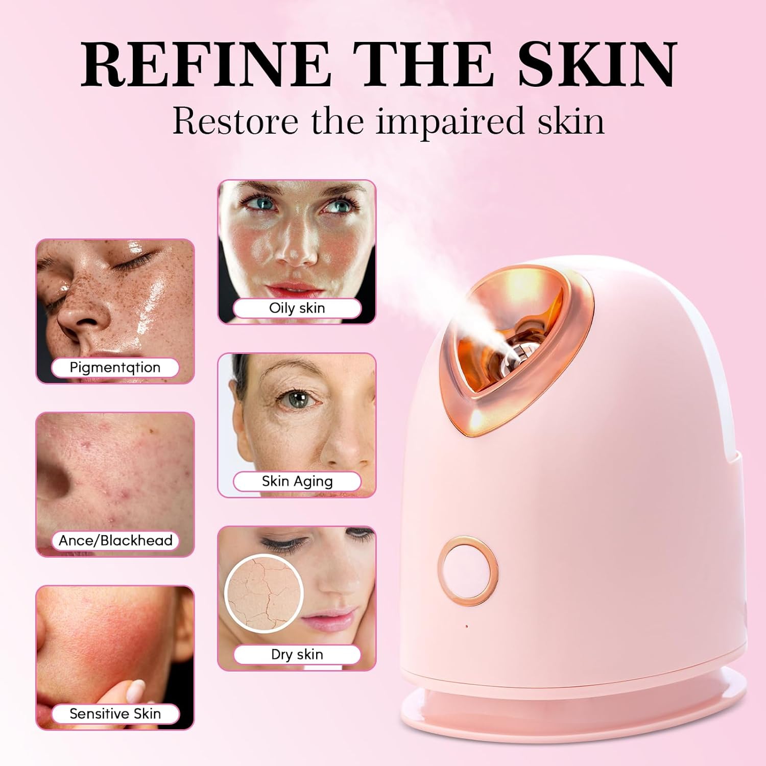 Face Steamer for Facial Deep Cleaning Unclogs Pores,Nano Warm Mist Humidifier Steamer for Face Home Sauna SPA,Gift for Women