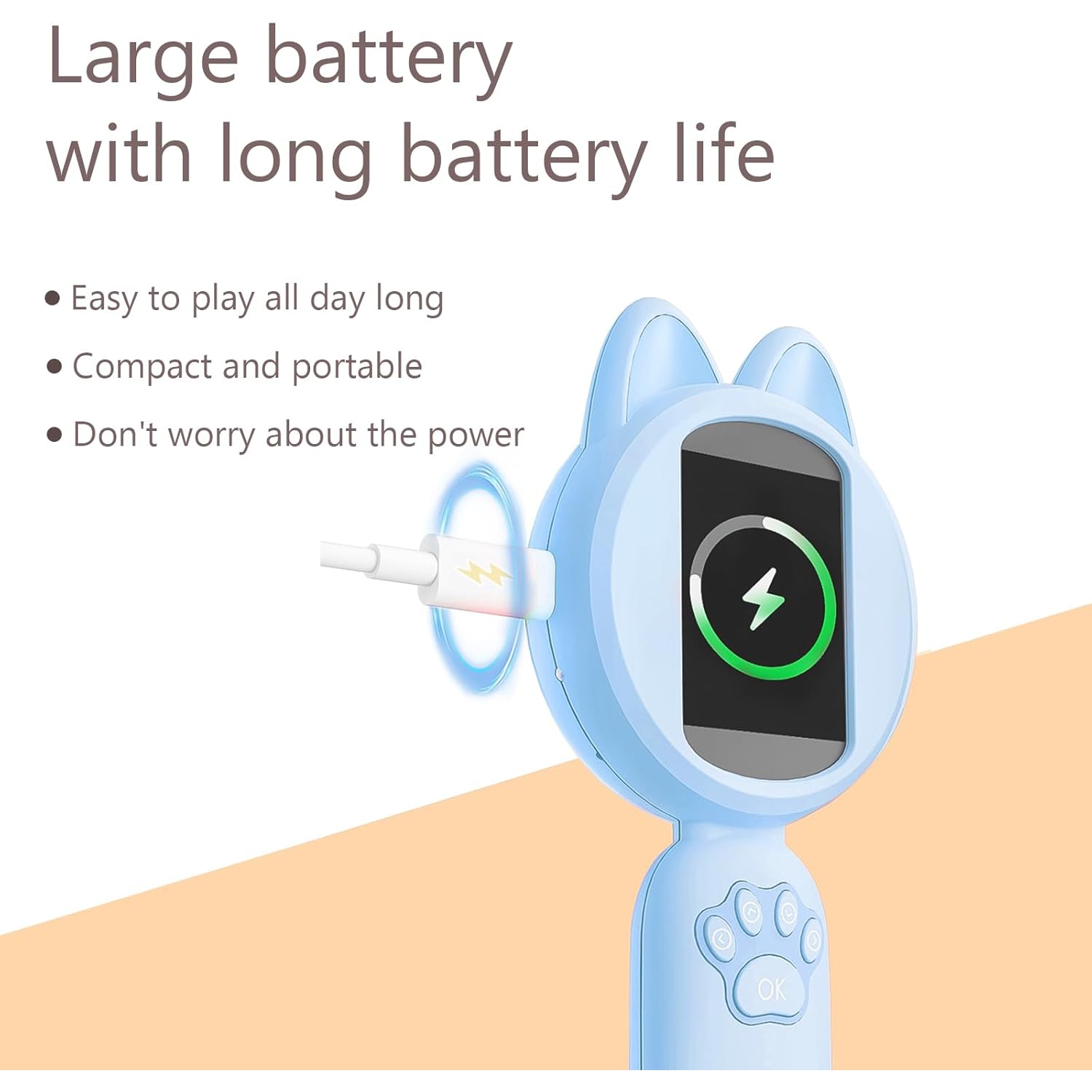 Children's portable digital microscope - 30W pixels, 2-inch HD screen, 8 LED lights, manual focus, adjustable magnification, support photo taking