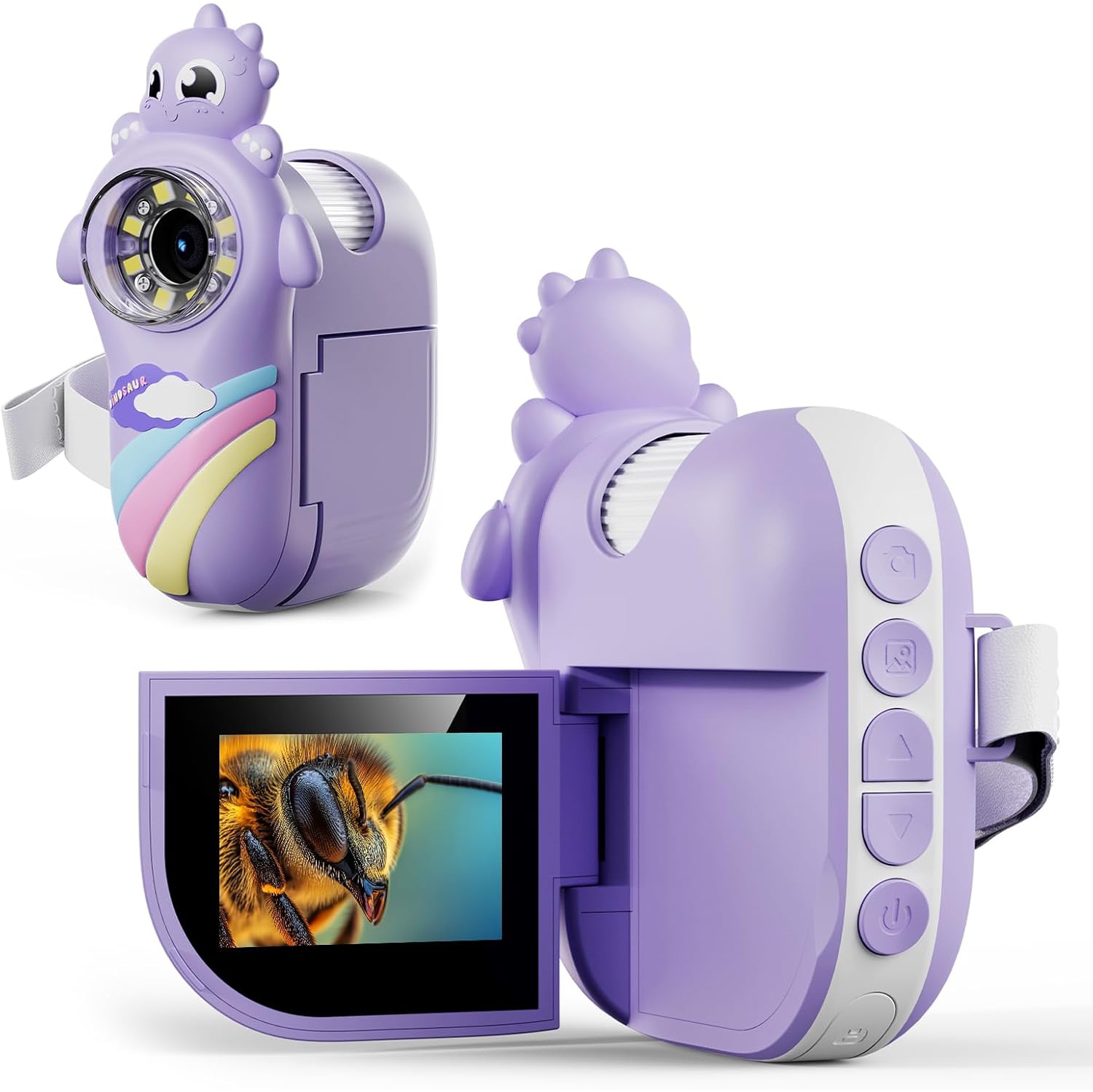 Children's HD portable microscope - 2 million pixels/1000 times magnification/2-inch IPS screen/8LED fill light/Type-C fast charging/capable of