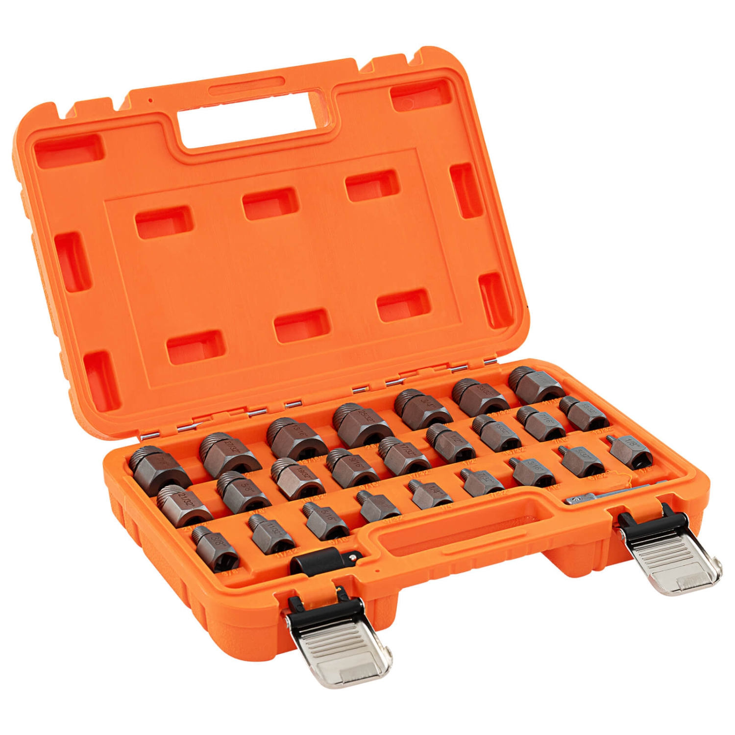 Ensemble d'extracteurs à vis multispline 27 PCS de Costway avec extracteur de boulons à tête hexagonale 3/8 po, bleu/orange