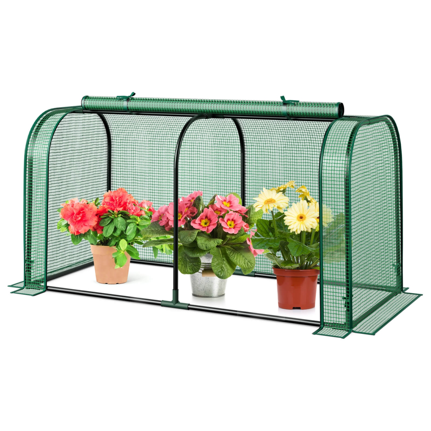 Costway Portable Mini Greenhouse 47" x 22" x 24" Outdoor Indoor Tunnel Greenhouse Green
