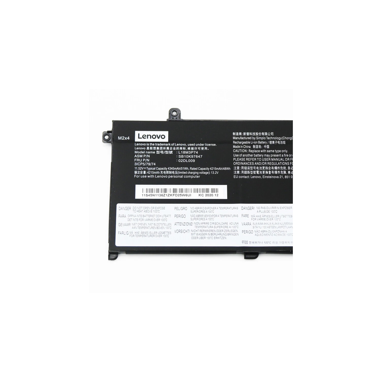 L18M3P73 L18M3P74 Batterie de rechange pour Lenovo ThinkPad T490 T495 P43S T14 Ordinateur portable série 1ᵉʳ gén 5B10W13905 02DL007 02DL008 L18C3P72