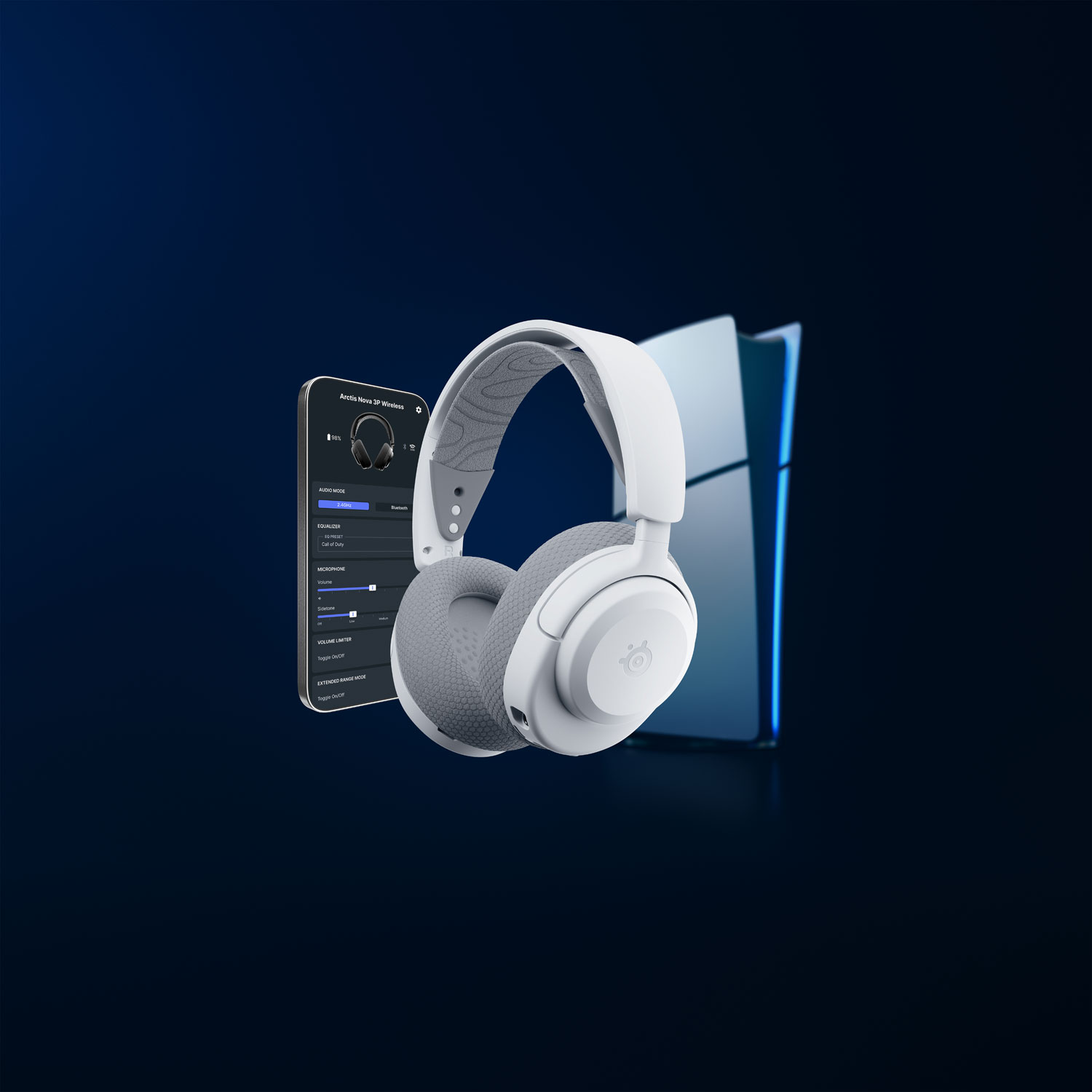 Casque de jeu sans fil Arctis Nova 3P de SteelSeries pour PlayStation - Blanc