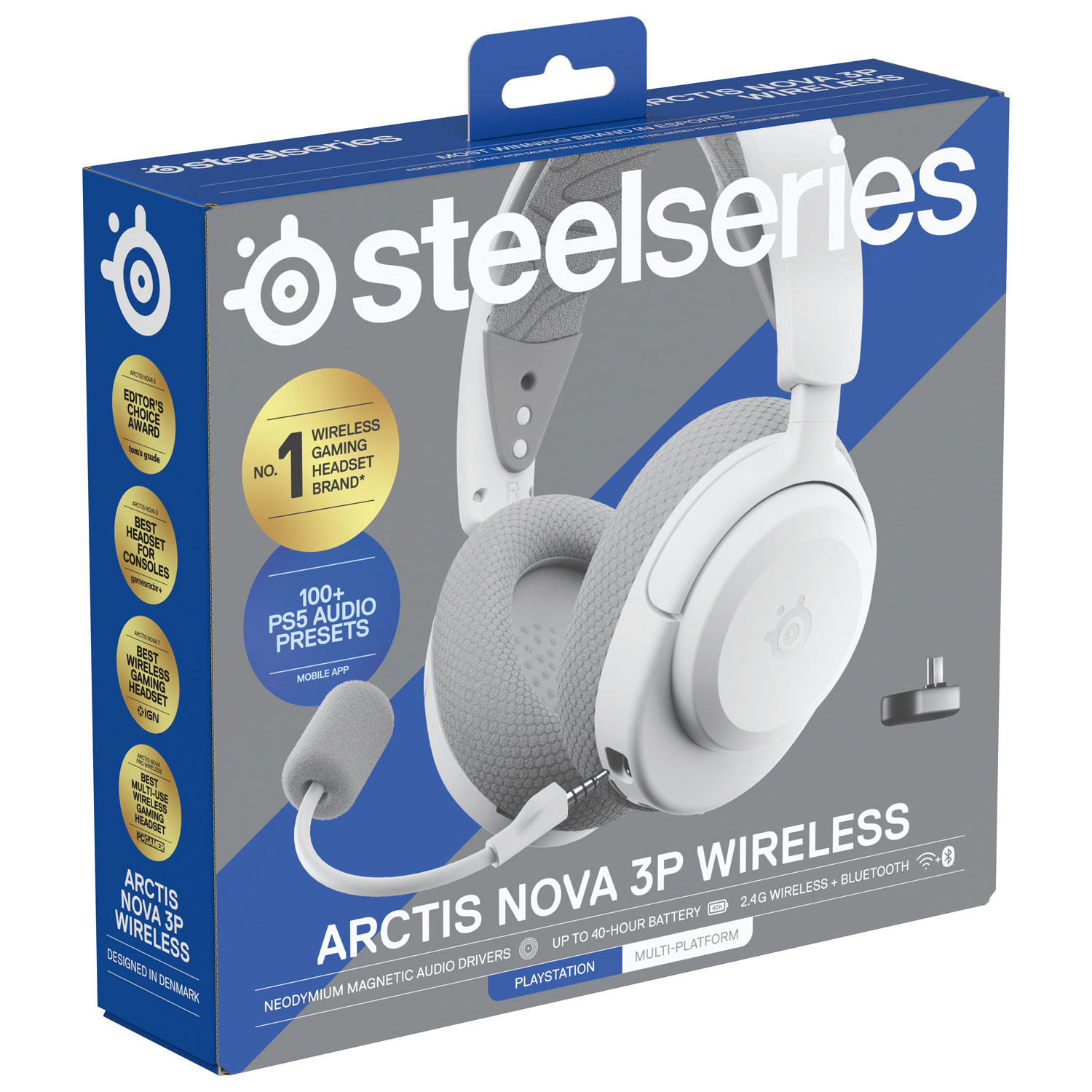 Casque de jeu sans fil Arctis Nova 3P de SteelSeries pour PlayStation - Blanc