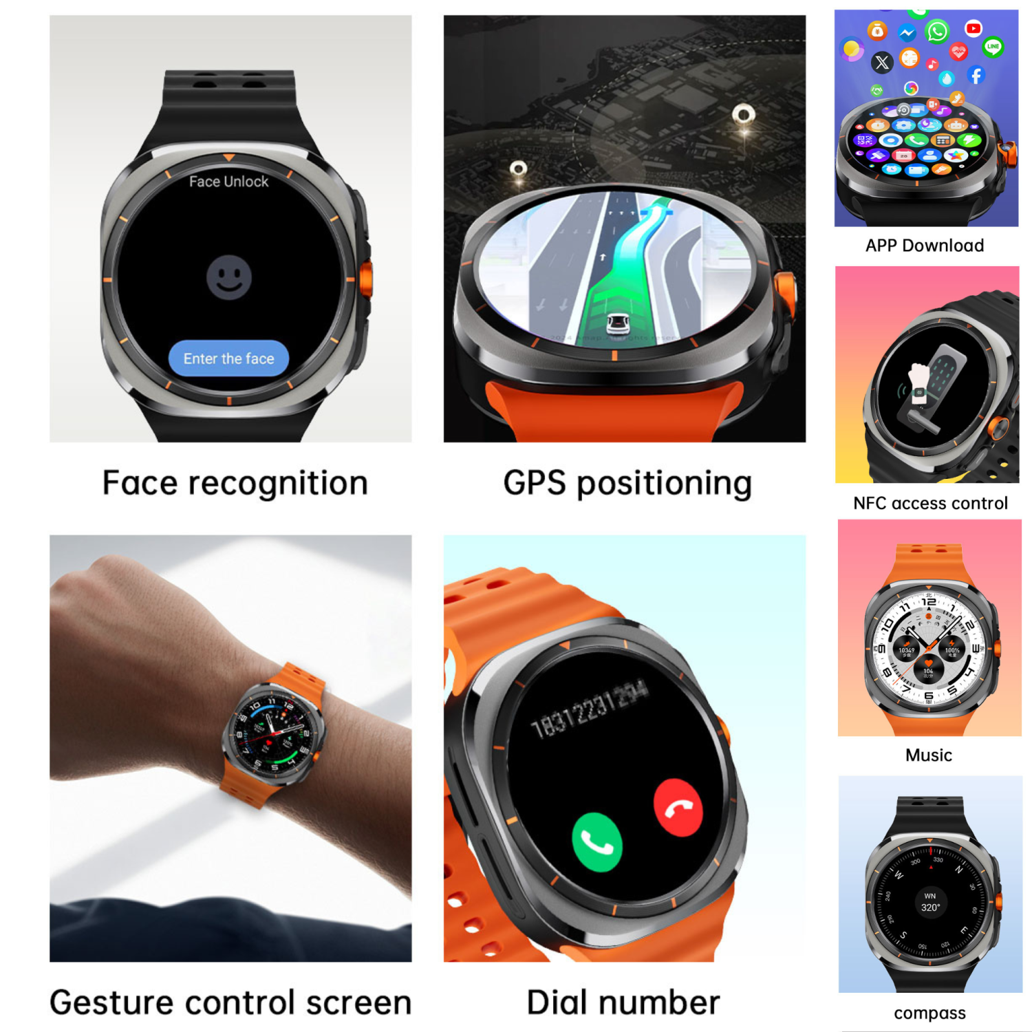 TUTT U8 Ultra 4G Android Smartwatch | AMOLED | GPS | Health & Connectivity Tools | 3GB+32GB | 180 Rotating Camera
