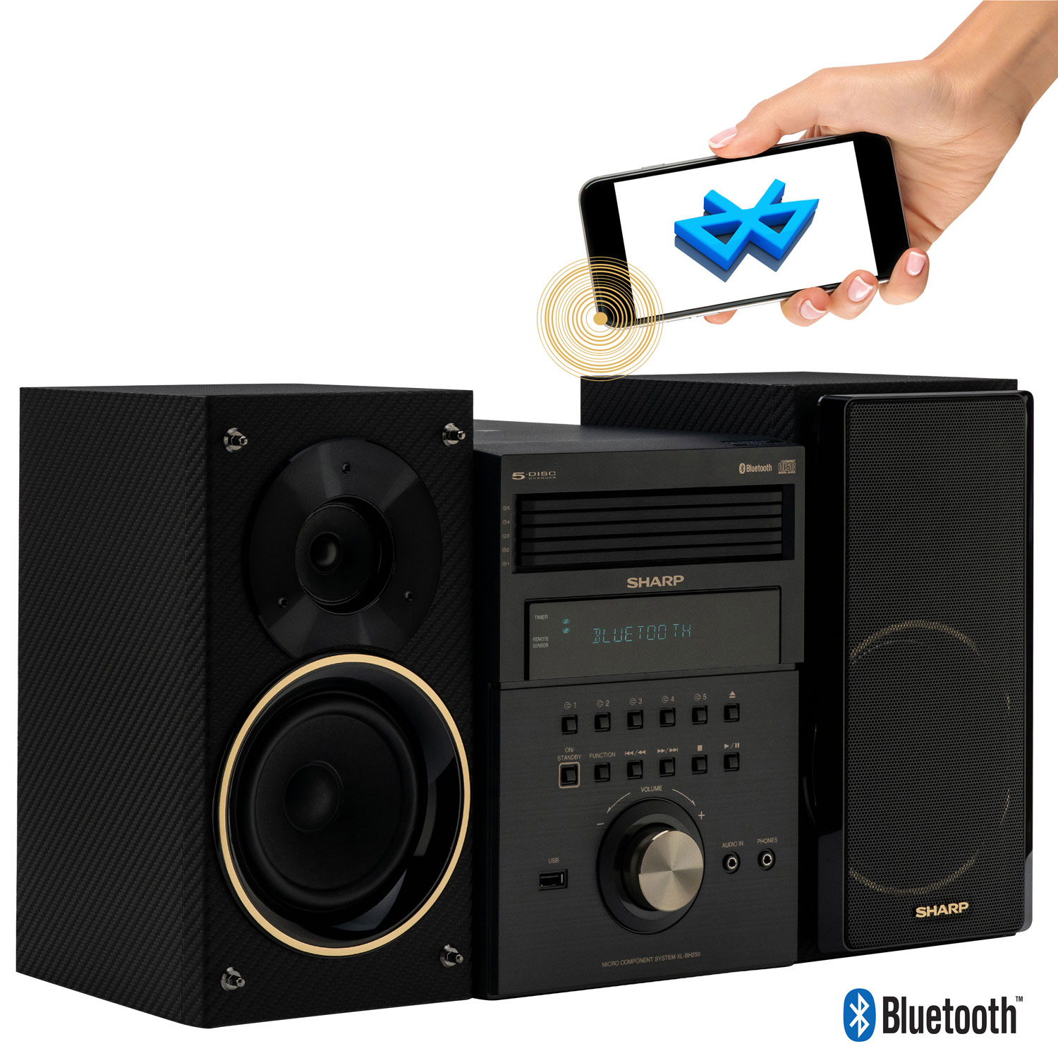 Sharp XL- BH250GL 5-Disc Bluetooth Micro System