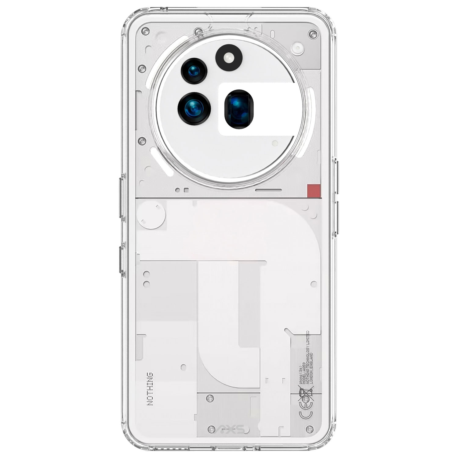 Étui souple ajusté en gel Ultra Clear d'AXS avec protecteur d'écran en verre pour téléphone Phone Pro de Nothing - Transparent