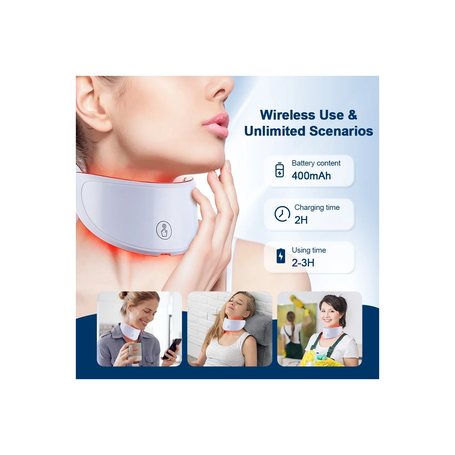 Neck LED Mask 7 Colors Photon Anti-Wrinkle Skin Brightening Neck Beauty Mask Skin Tightening Neck Wrinkle Remover Skin Care