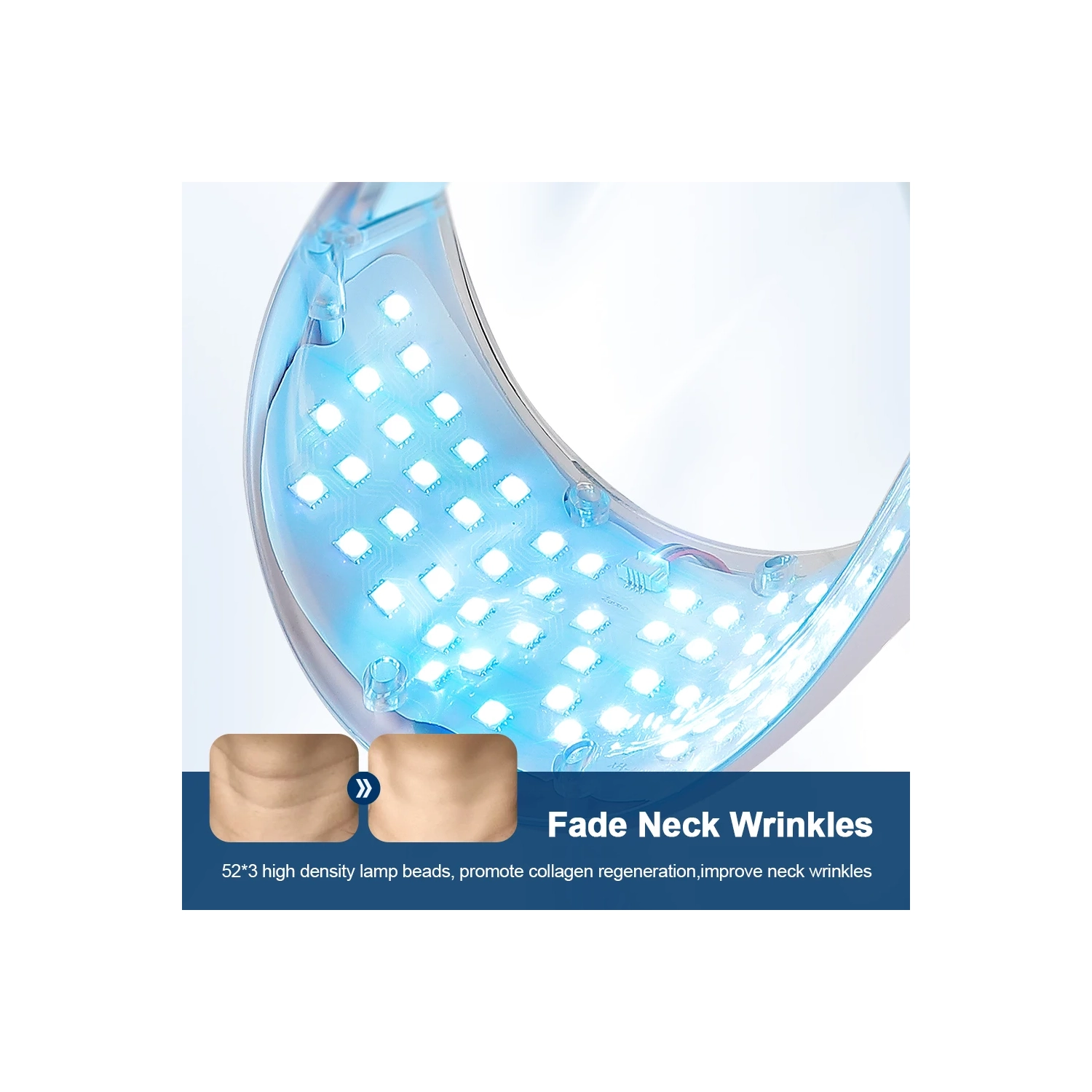 Neck LED Mask 7 Colors Photon Anti-Wrinkle Skin Brightening Neck Beauty Mask Skin Tightening Neck Wrinkle Remover Skin Care