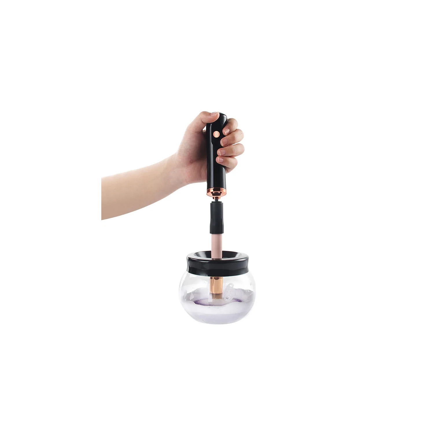 Makeup Brush Cleaner Machine -Fast Electric Makeup Brush Cleaner and Dryer with 8 Size Rubber Collars - Suit for Most Makeup Brush Sizes