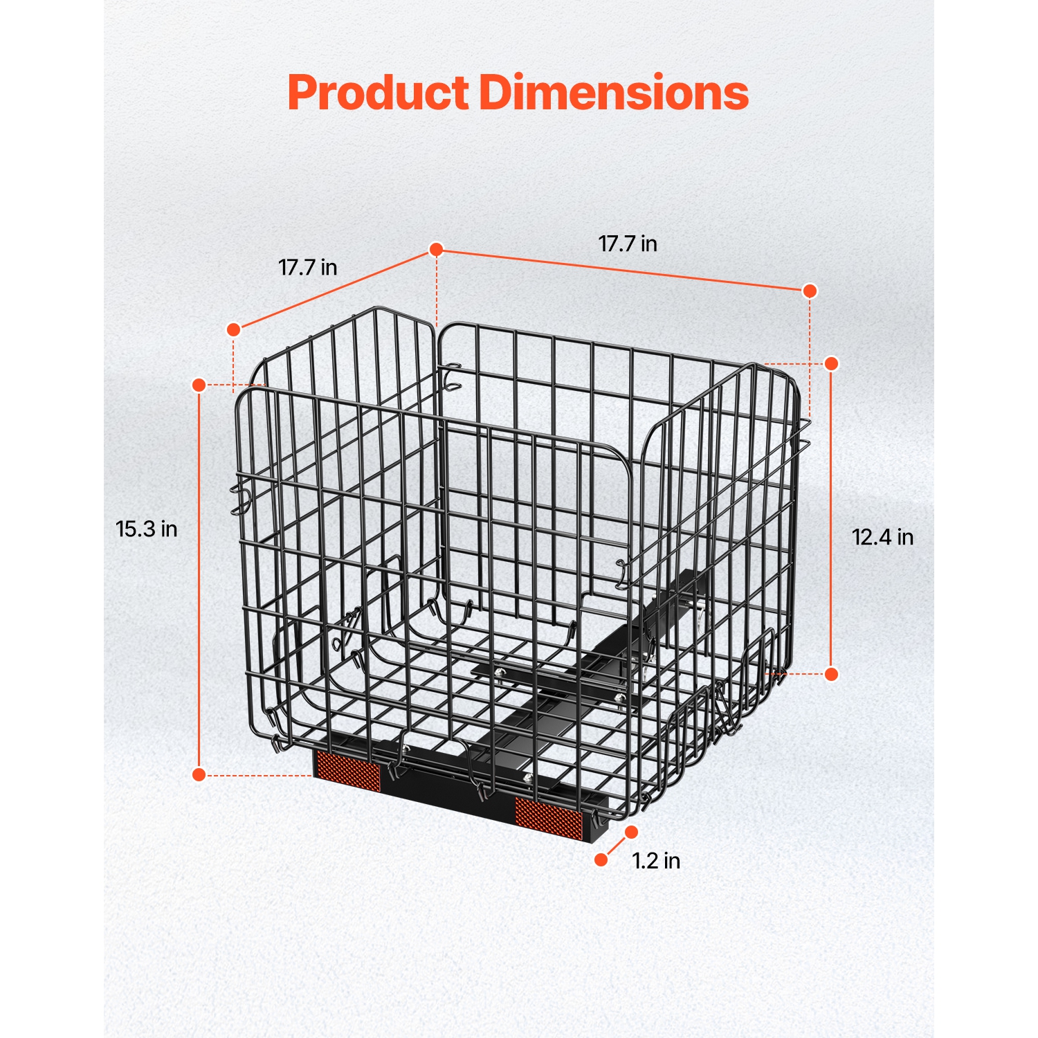 VEVOR Scooter Rear Basket, Folding Metal Wire Basket, Heavy Duty & Spacious Cargo Basket, Works with 1-inch Receiver, Compatible with Most Golden,