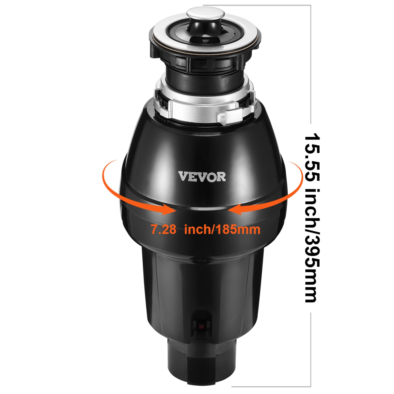 VEVOR 3/4HP 3250RPM Garbage Disposal, Continuous Feed Food Waste Disposer, EZ Connect Food Waste Grinding System with Sound Reduction, Power Cord &