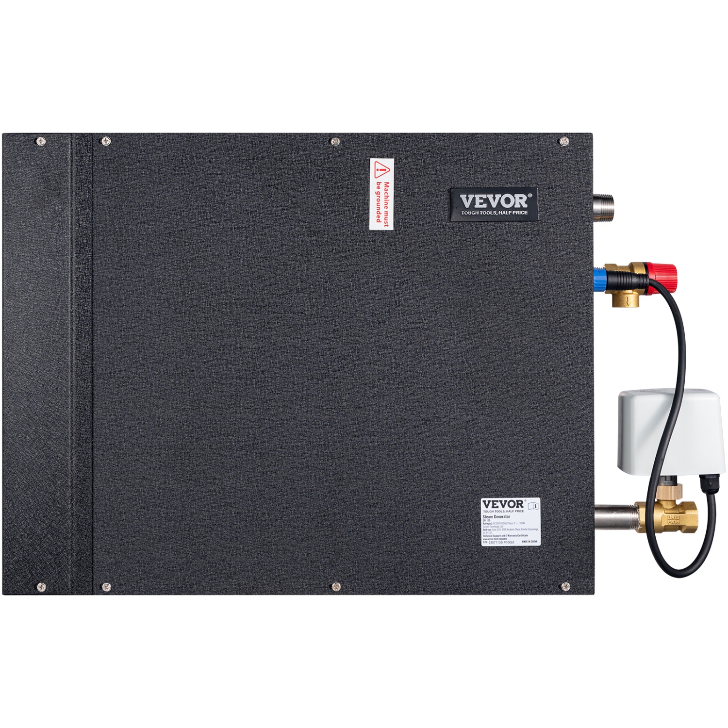 VEVOR 12KW Steam Shower Generator, Segmented Heating & Temperature Customization & 24h Timer Steam Kit, Automatic Drainage Home Steam Shower System