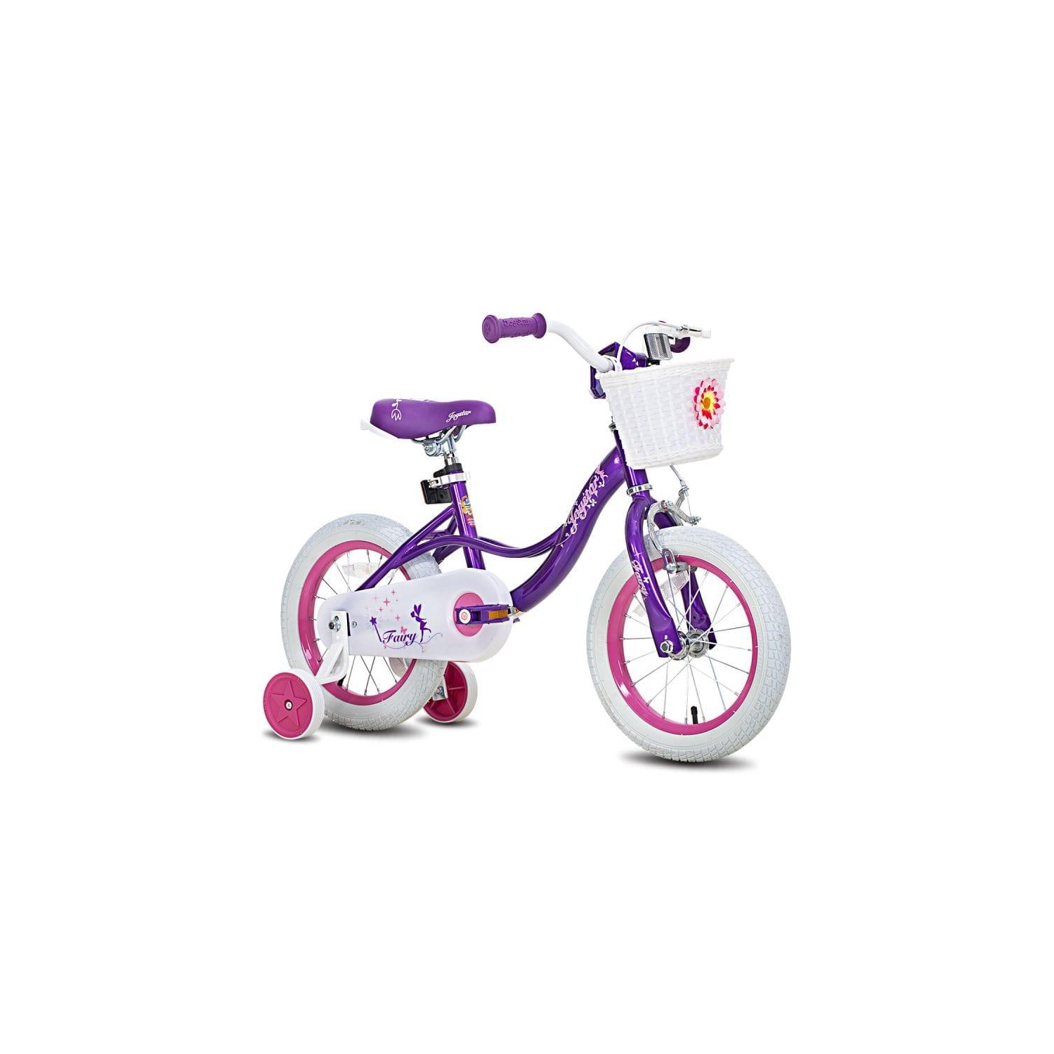 Vélo Fée de JOYSTAR pour filles de 18&nbsp;po pour enfants de 5-8 ans Vélo pour filles de 5 6 7 8 9 ans Vélo avec panier et roues d'entraînement