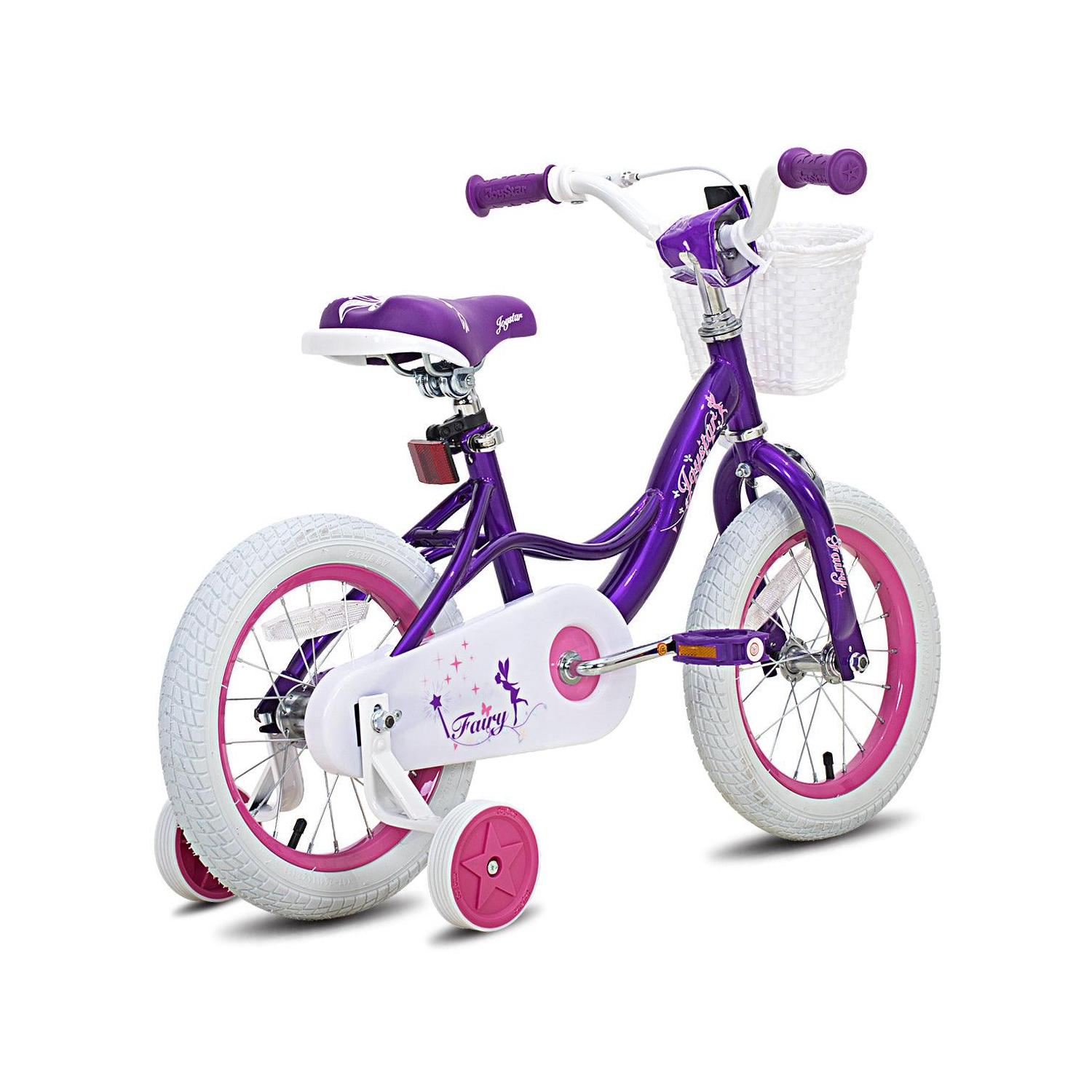 Vélo Fée de JOYSTAR pour filles de 18&nbsp;po pour enfants de 5-8 ans Vélo pour filles de 5 6 7 8 9 ans Vélo avec panier et roues d'entraînement