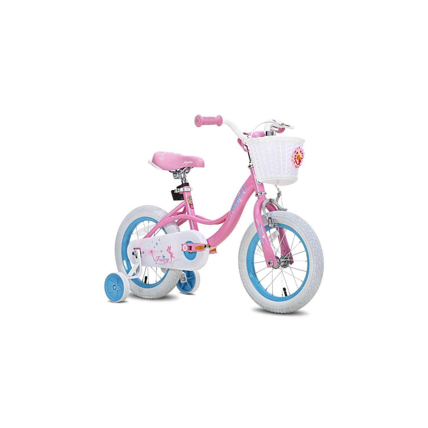 Vélo Fée de JOYSTAR pour filles de 18&nbsp;po pour enfants de 5-8 ans Vélo pour filles de 5 6 7 8 9 ans Vélo avec panier et roues d'entraînement