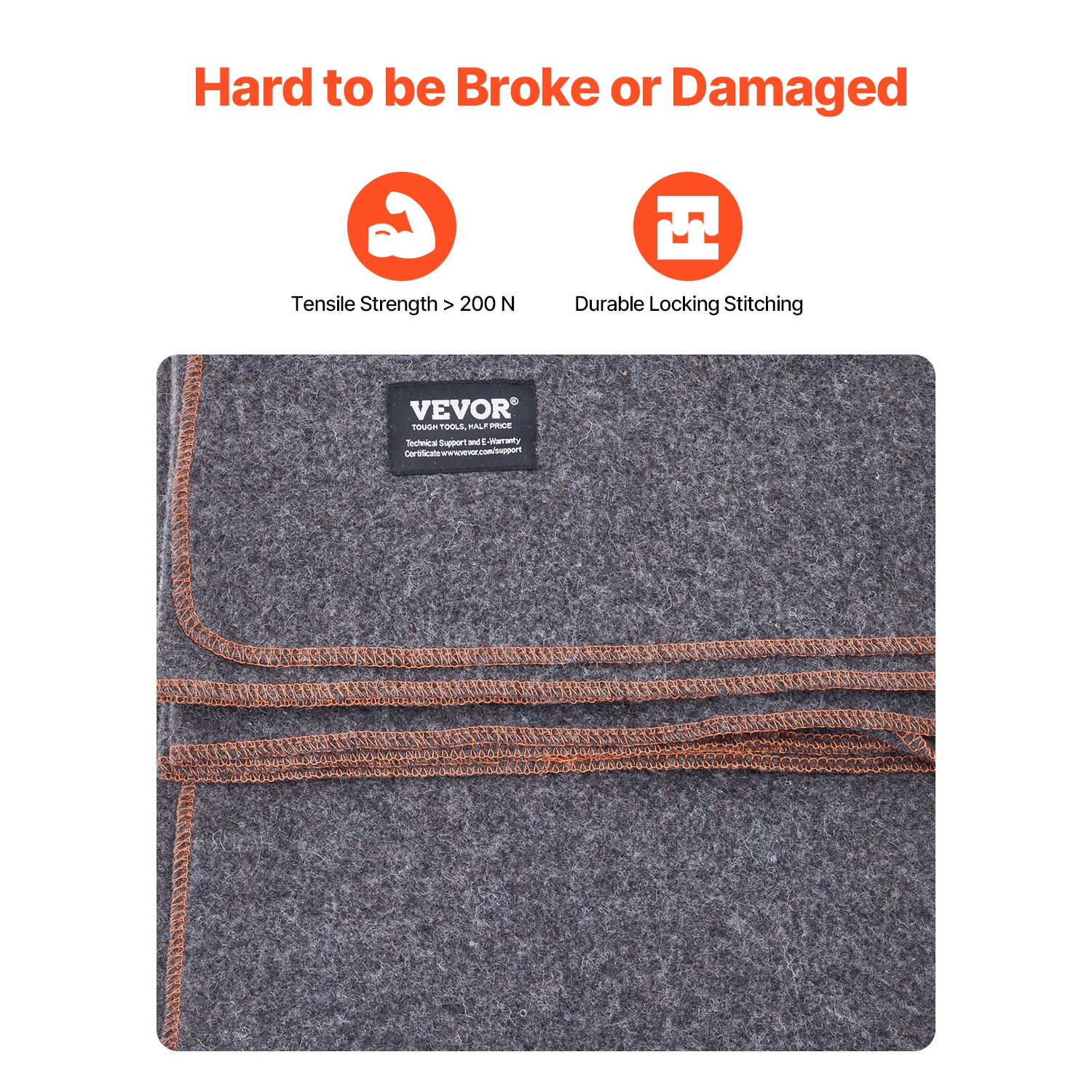 VEVOR 64" x 88" Wool Camping Blanket,Warm Stadium Blanket,Waterproof & Windproof, Flame Retardant, Great for Outdoors, Picnics, Hiking, Sports