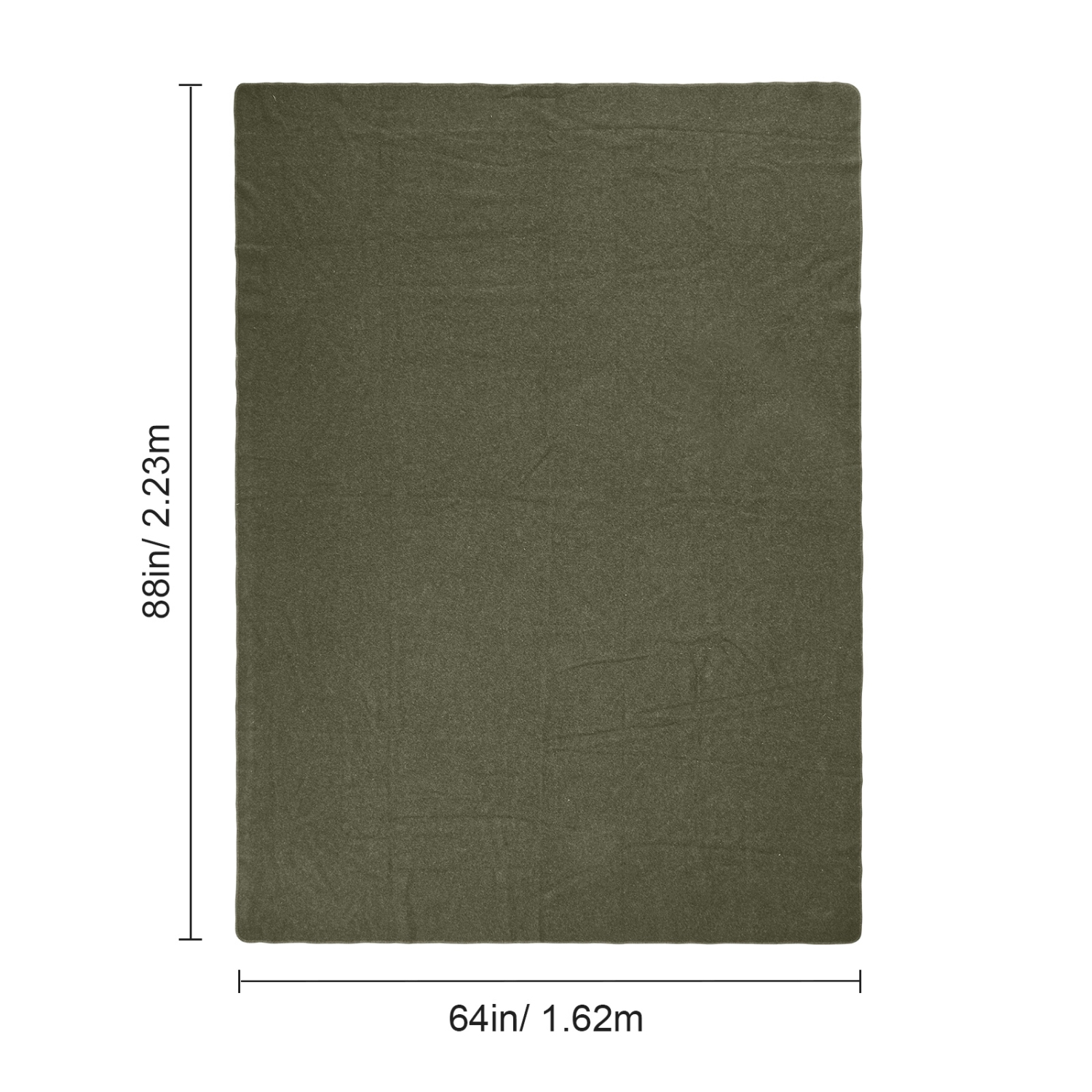 VEVOR 64" x 88" Wool Camping Blanket,Warm Stadium Blanket,Waterproof & Windproof, Flame Retardant, Great for Outdoors, Picnics, Hiking, Sports