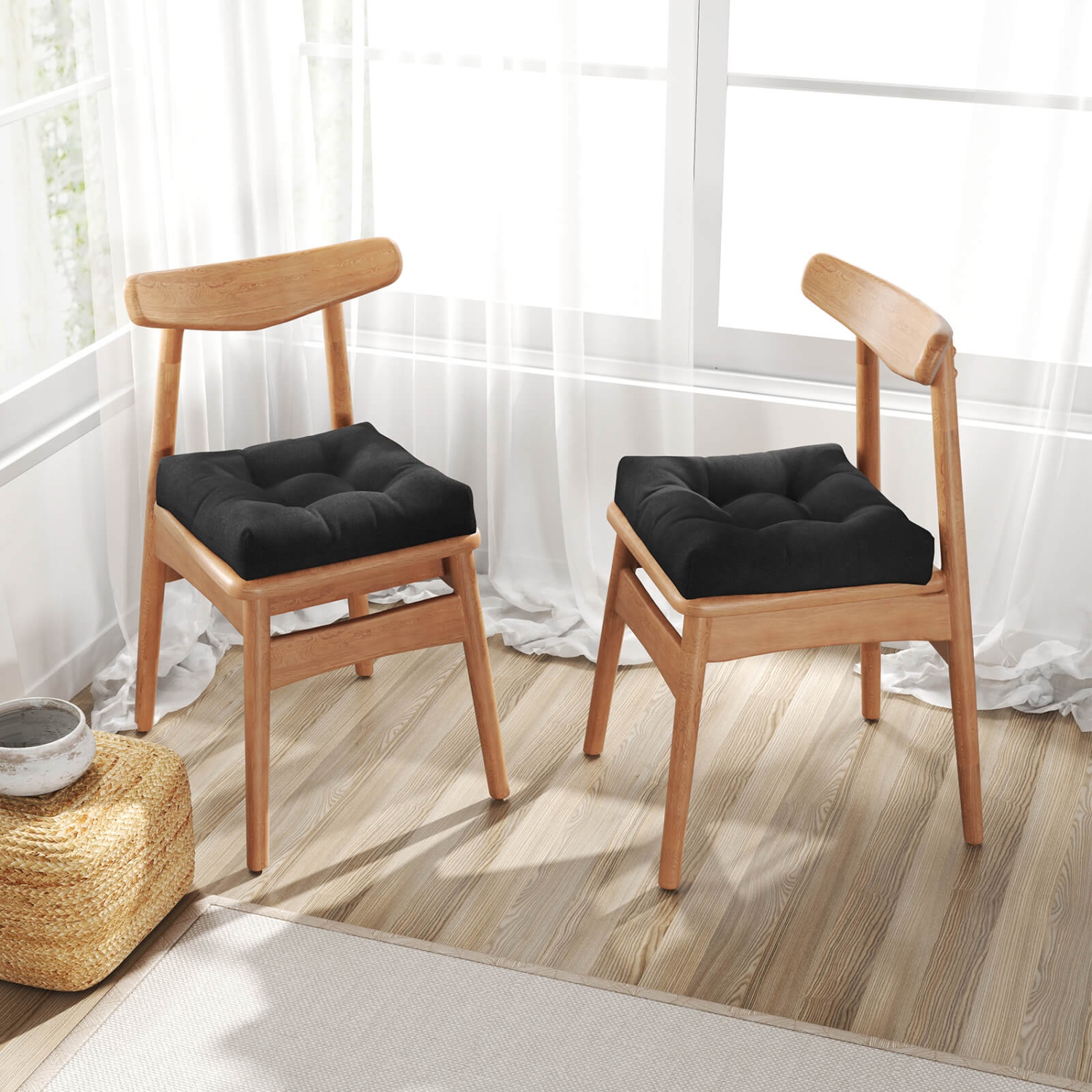 Costway 2PCS 21" x 21" Patio Chair Seat Cushion Pads Indoor/Outdoor