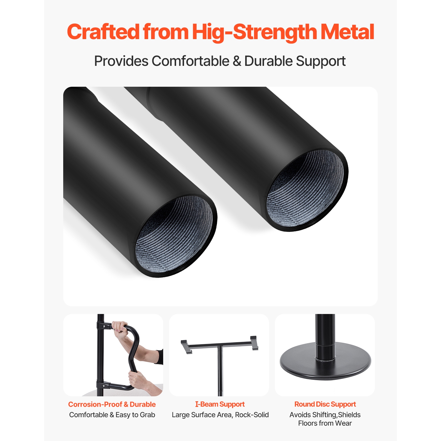 VEVOR Floor-to-Ceiling Transfer Pole, Tension Mounted Bathroom Grab Bar with Anti-Slip Curve Handle, 300 Lbs Capacity Security Pole, Senior Safety