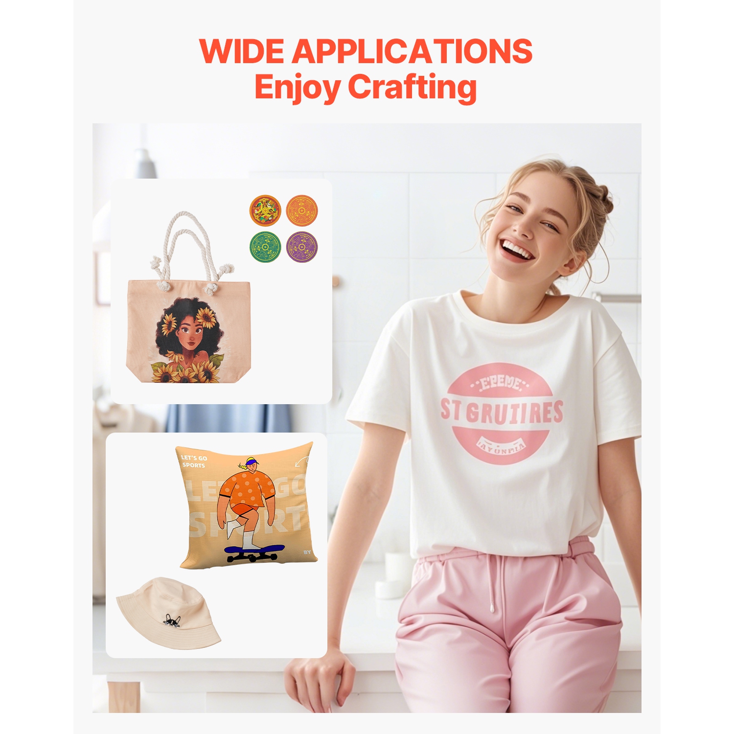 VEVOR 15 x 15 inch Heat Press Machine, 2 in 1 Heat Transfer Machine with Hat Press, 360° Swing Away T-Shirt Pressing, Digital Precise Control, Fast